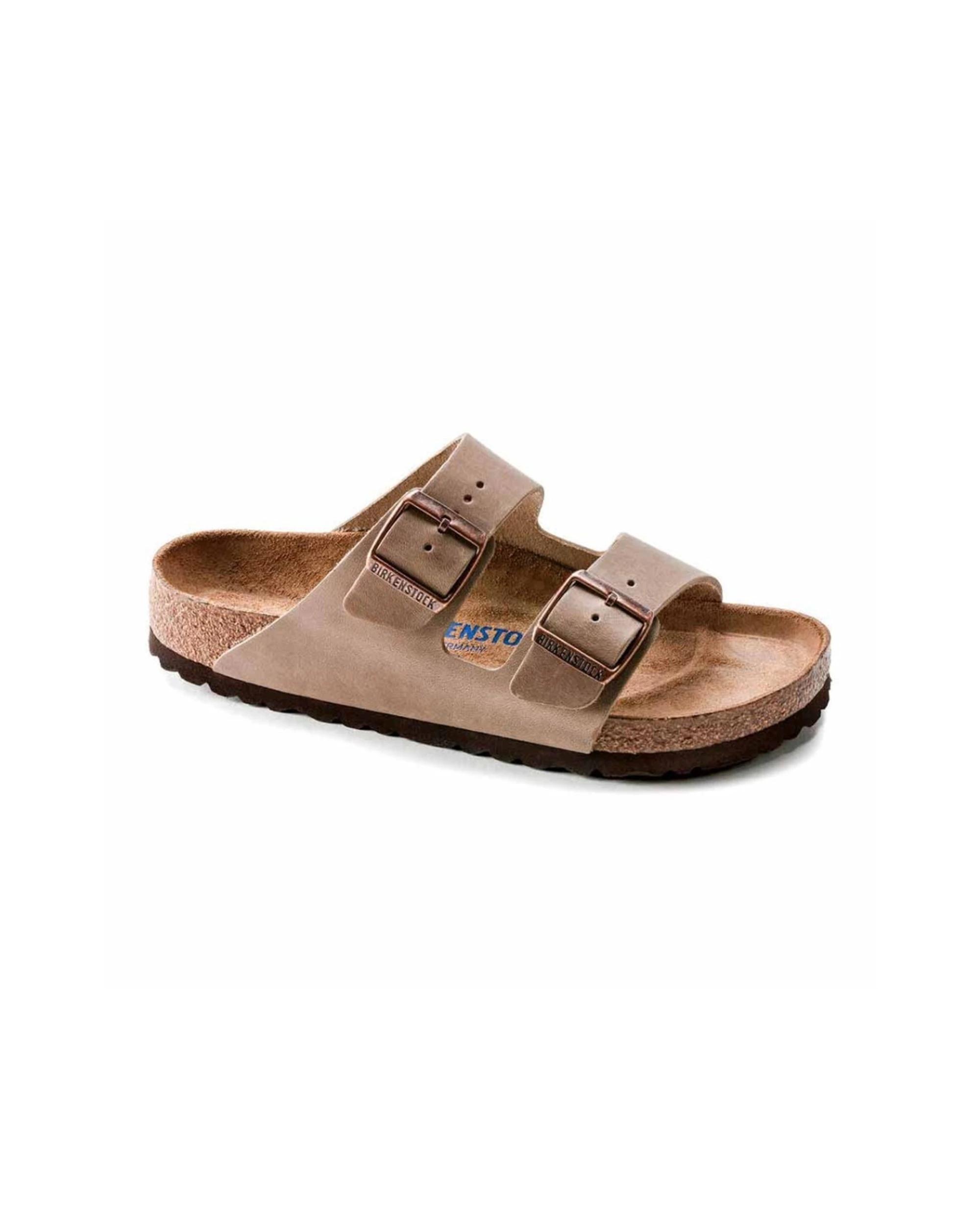 1 Birkenstock Arizona Soft Foot Oil Leather Sandals Regular TOBACCO BROWN, 1 of 6