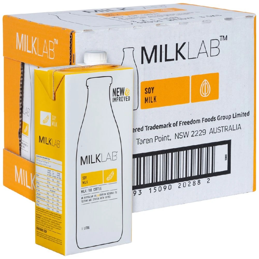 1 MilkLab Soy Milk 1L 8 Pack, 1 of 3