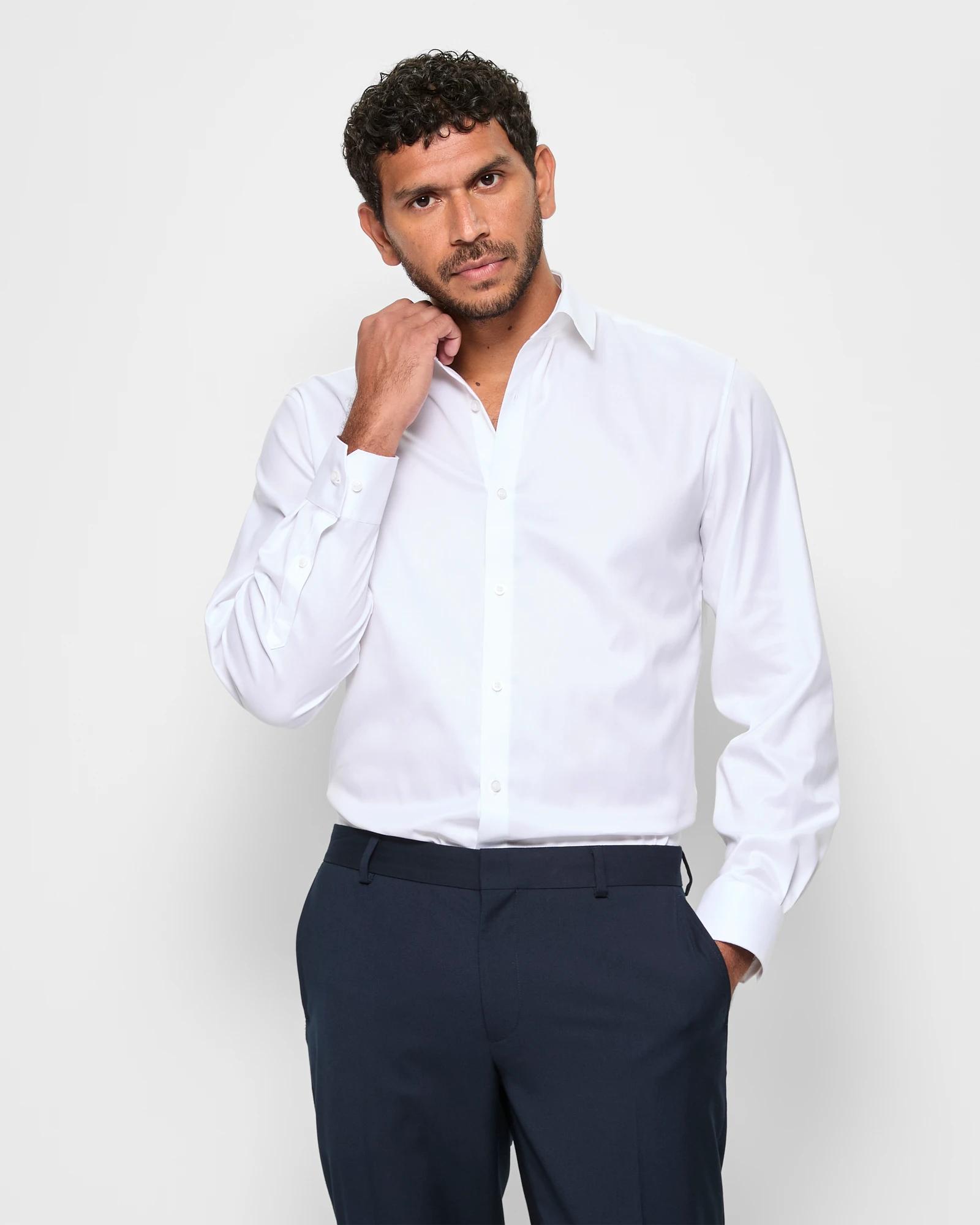 1 Long Sleeve Textured Shirt - Preview WHITE, 1 of 5