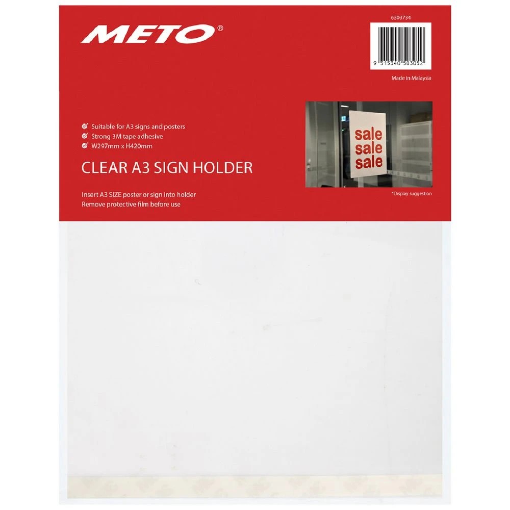 1 Meto A3 Landscape Adhesive Sign Holder Cover, 1 of 3