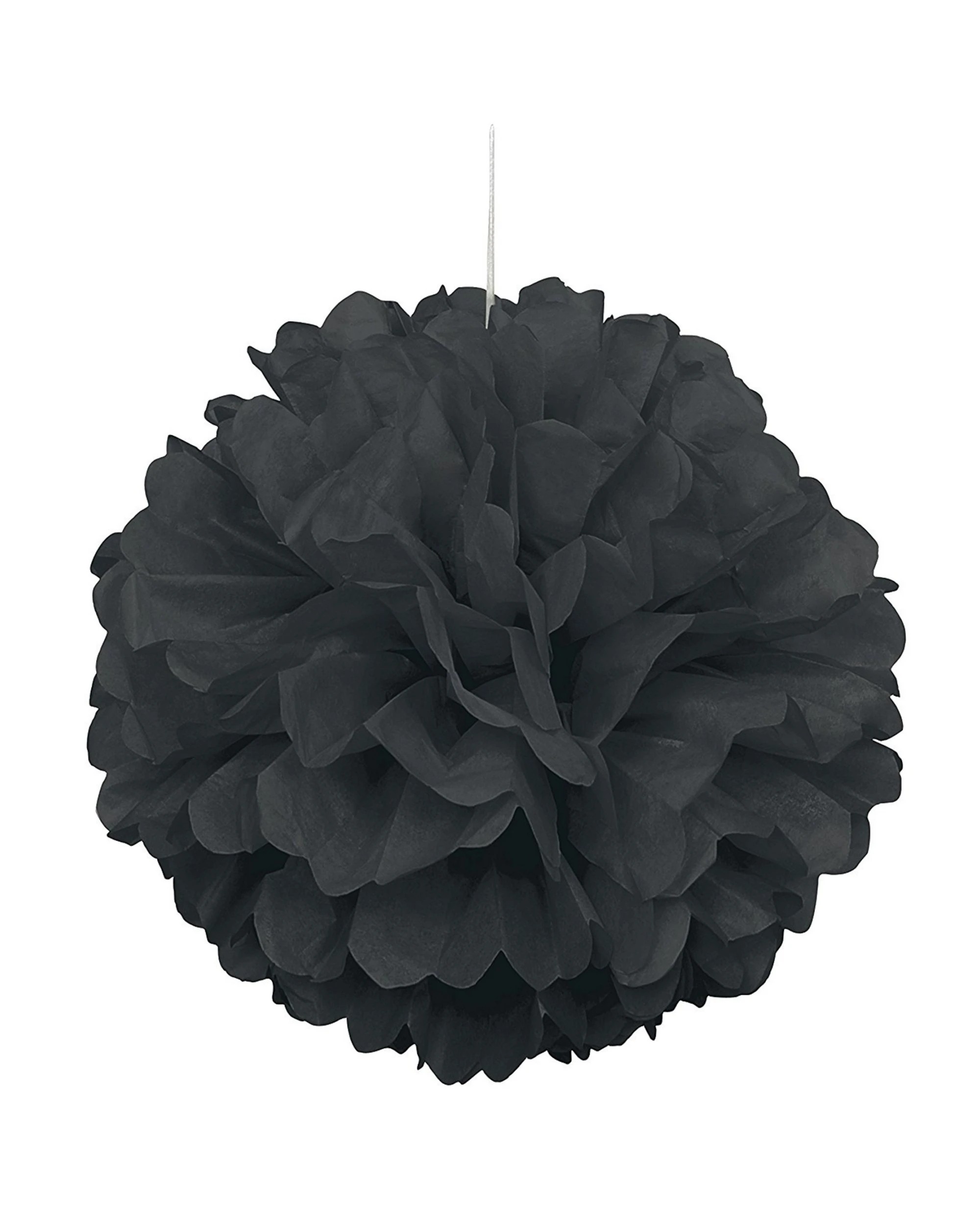 1 Unique 40cm Tissue Paper Puff Ball - Black, 1 of 2