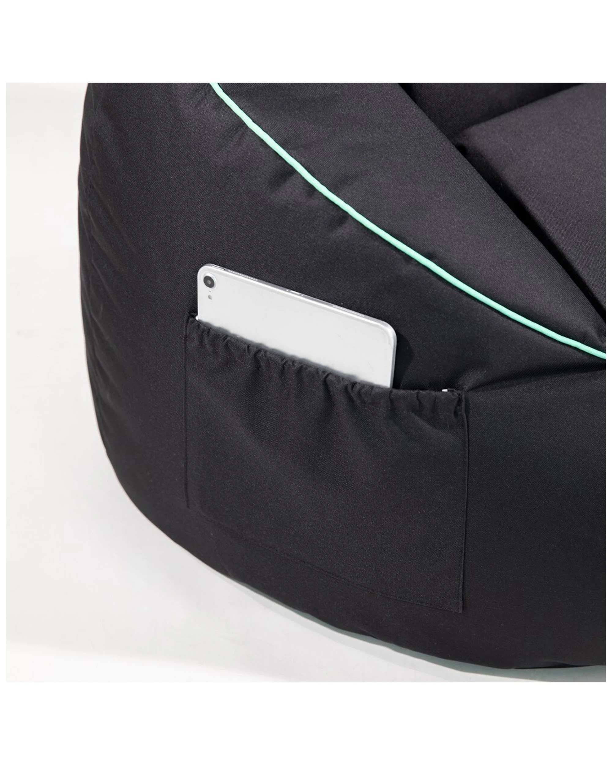 5 Laser Gaming Fabric Bean Bag Sofa/chair W/ Headphone Strap & Side Pocket Black
 - Black, 5 of 8