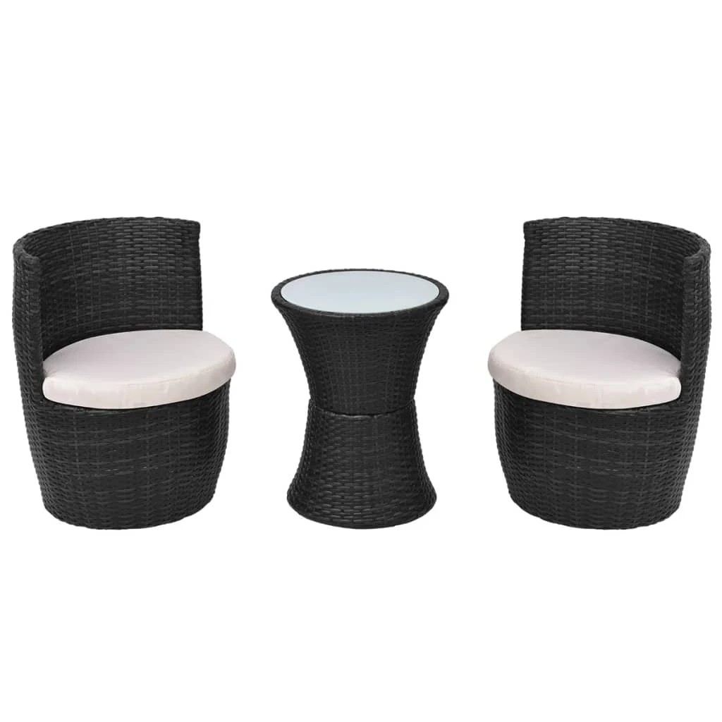 1 vidaXL Garden furniture set Stackable - Black, 1 of 8