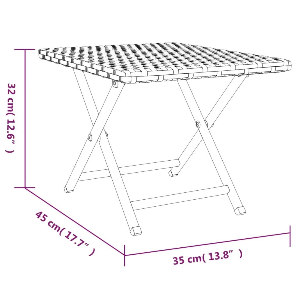 7 vidaXL folding table Foldable - Black, 7 of 7