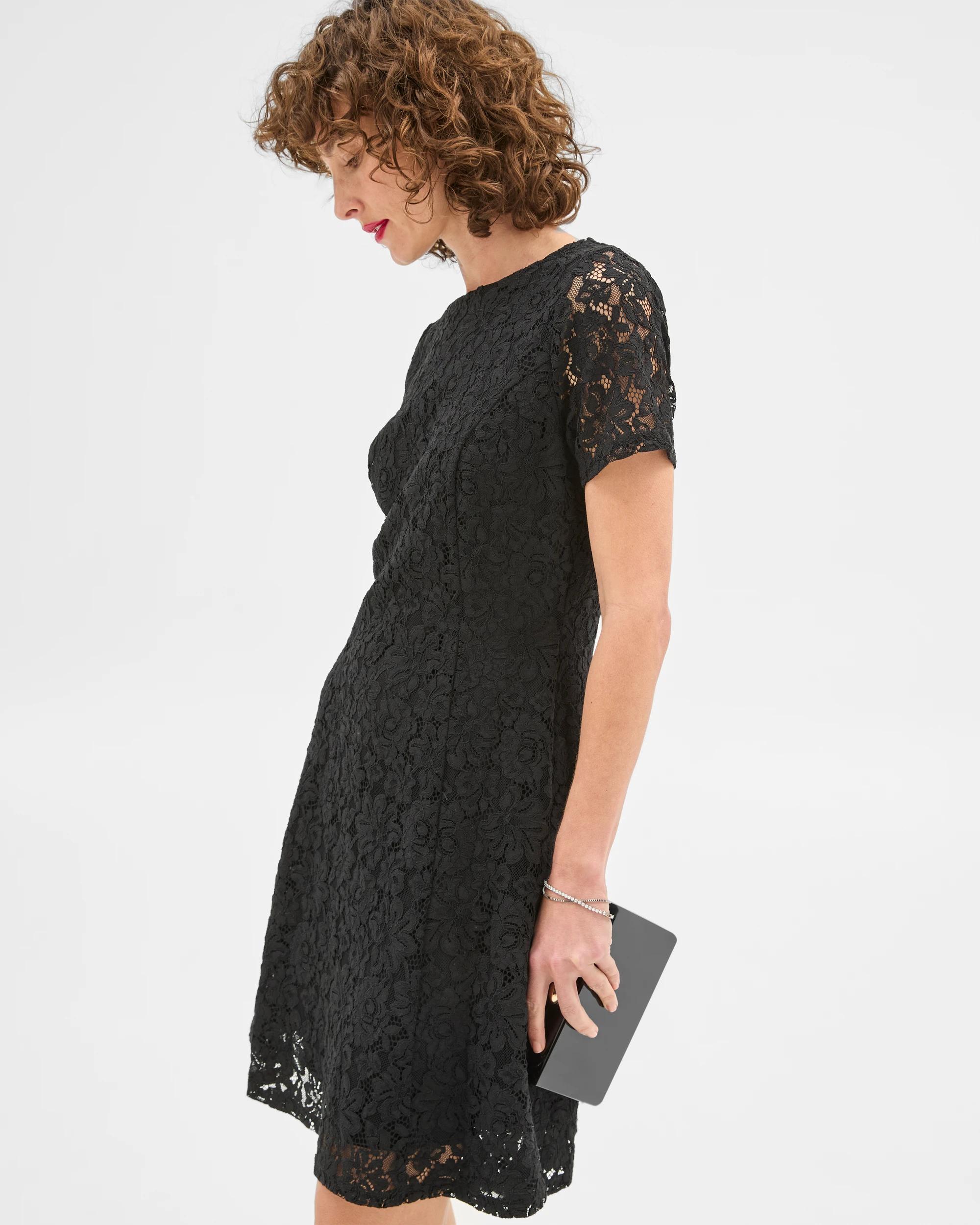 4 Lace Mini Dress - Preview BLACK, 4 of 6