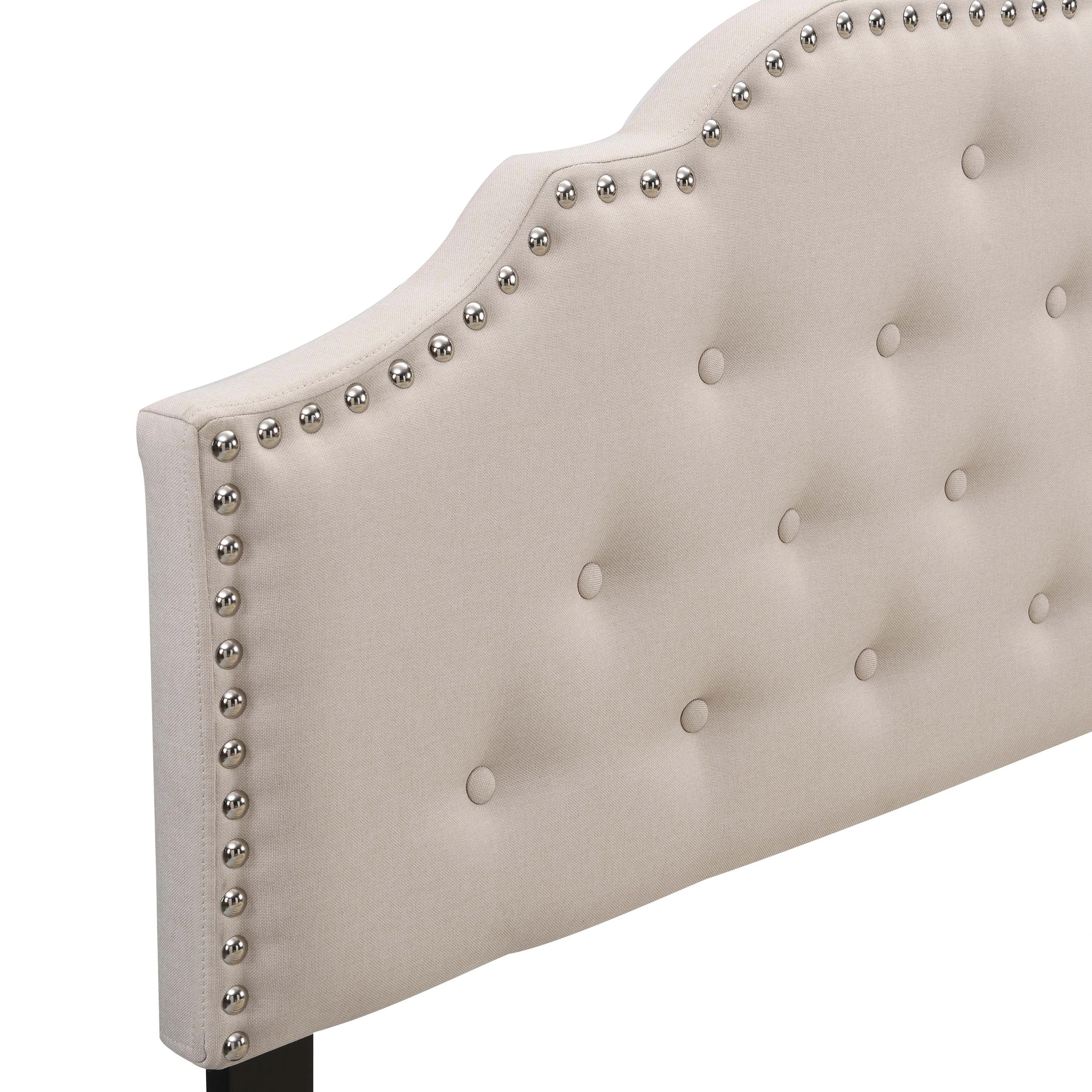 6 IHOMDEC BEF02 Double Size Bed Frame - Beige - Beige, 6 of 10