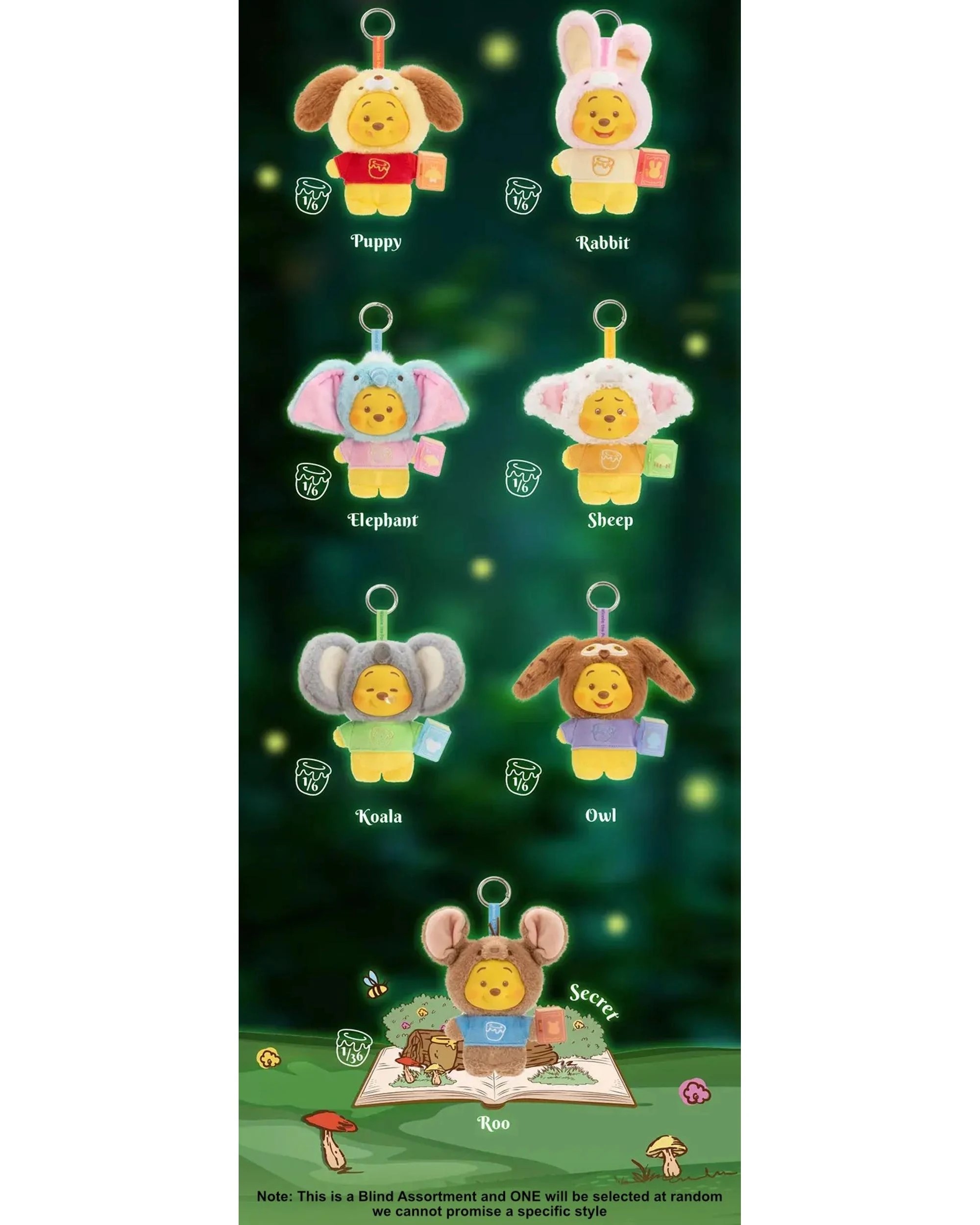 4 Disney Winnie the Pooh Animal Storybook Series Plush Blind Box, 4 of 10