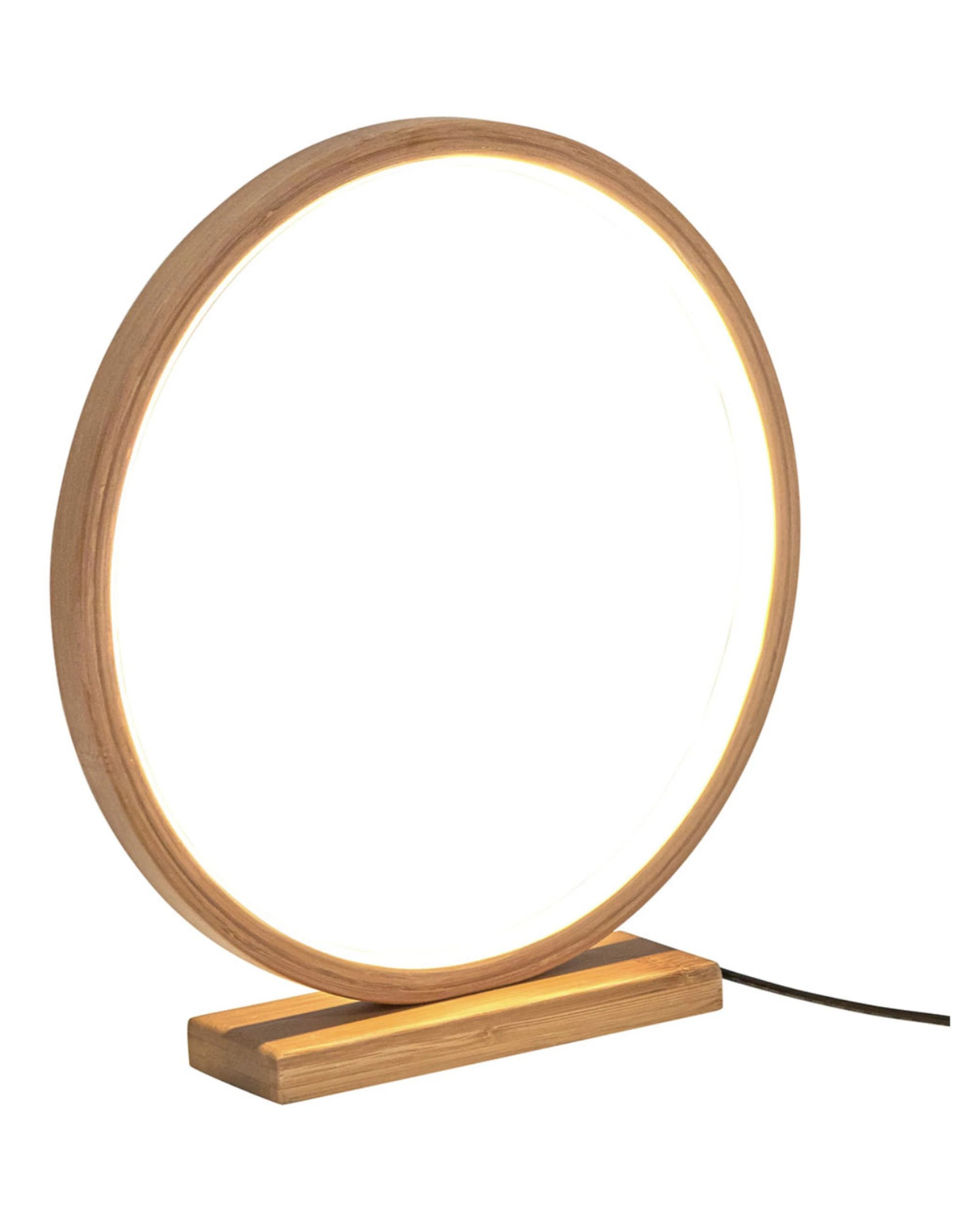 3 BR Home Bamboo LED Ring Lamp with Modern Scandi Minimalist Design, 3 of 5