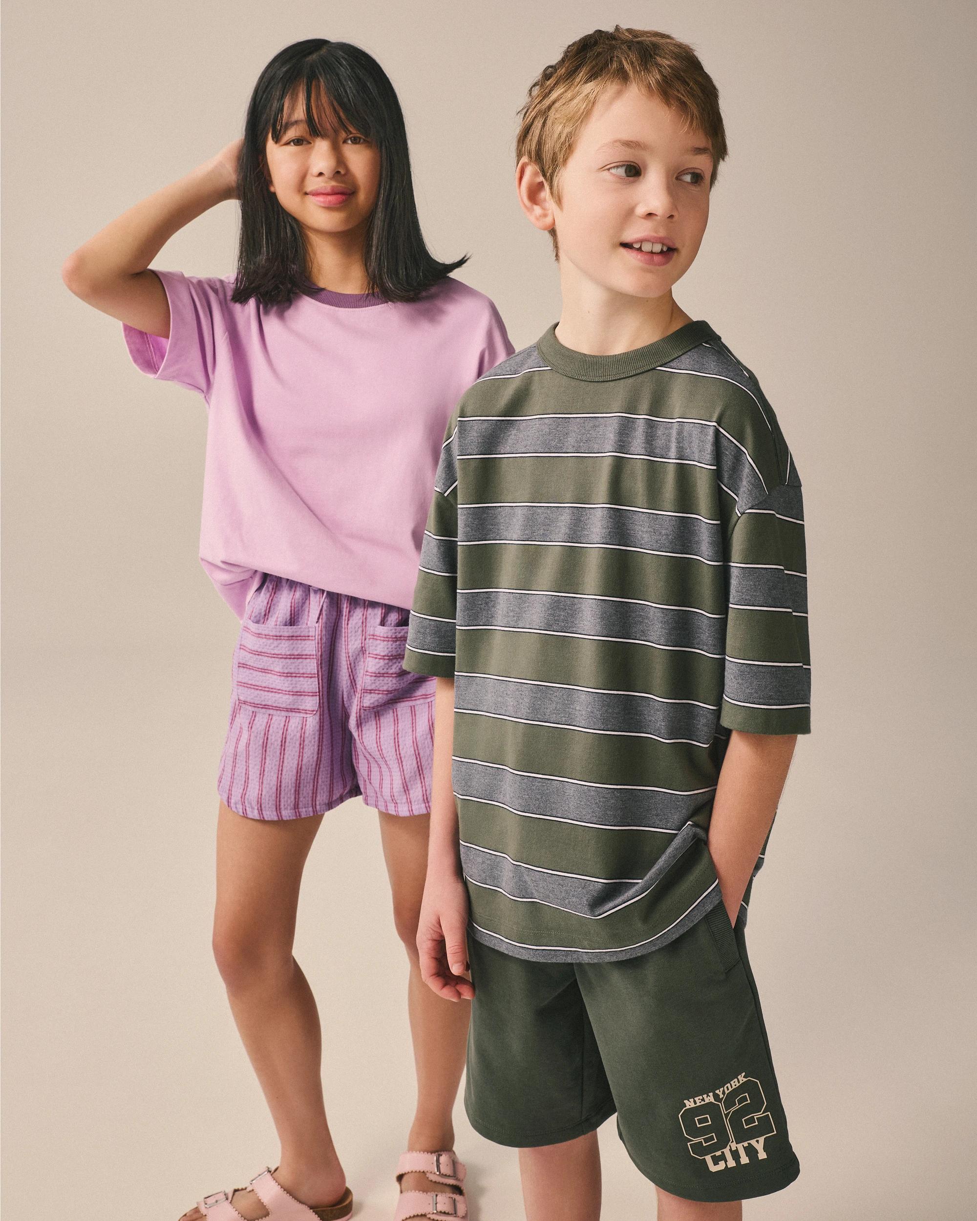 3 Target Kids Cotton Blend Woven Shorts STRIPE VIOLA, 3 of 3