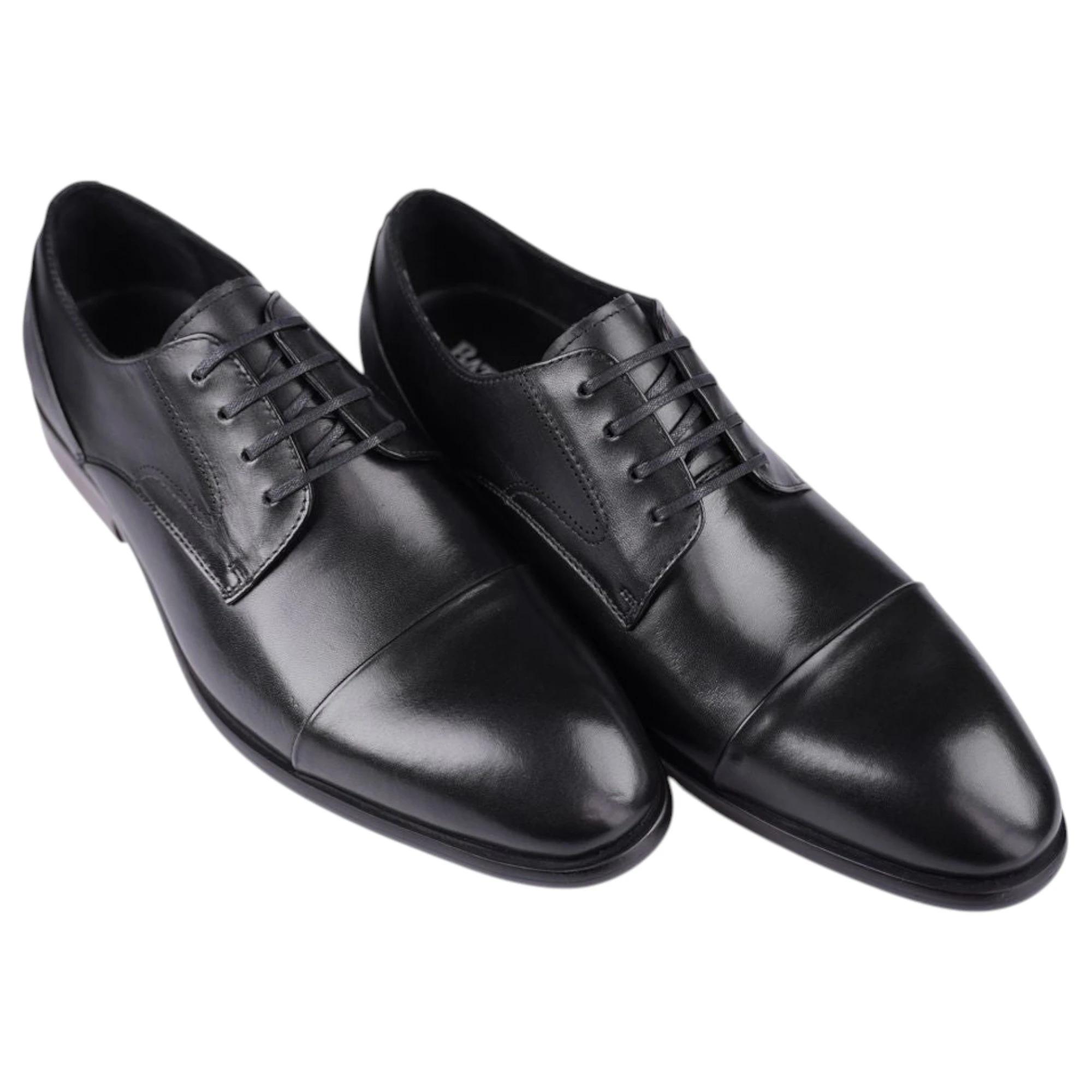 5 Batsanis Mens Libero Derby Shoes BLACK, 5 of 6