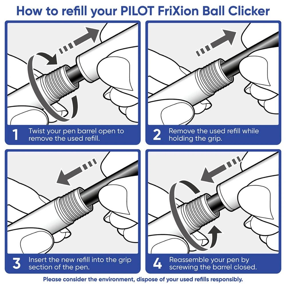 5 PILOT FriXion Clicker Erasable Gel Pen 0.5mm Black 4Pk, 5 of 9