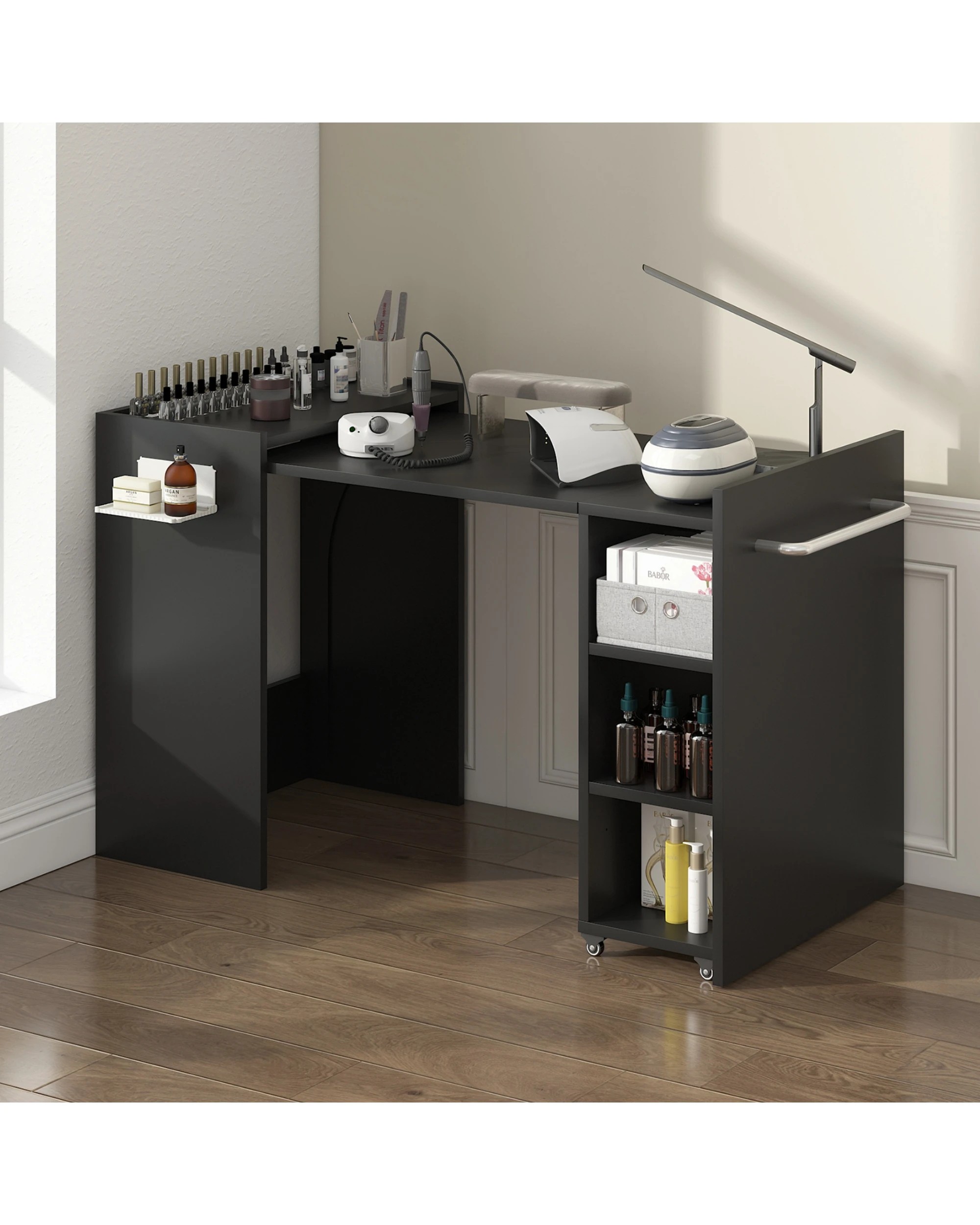 3 Advwin Computer Desk Folding Sewing Table - Black, 3 of 7