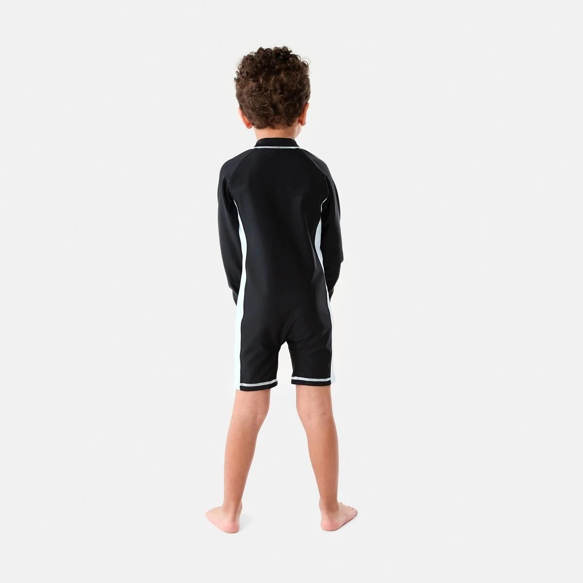 8 Long Sleeve Colour Block Swimsuit SUNSHINE SURF BLACK, 8 of 8