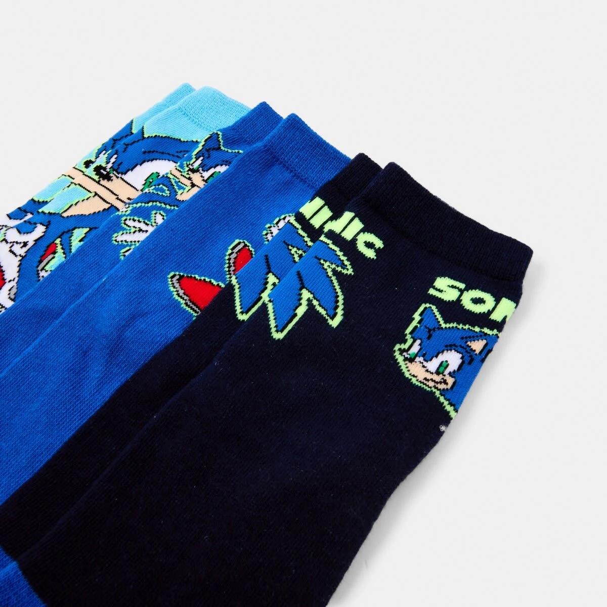 2 3 Pack Sonic The Hedgehog License Crew Socks Sonic, 2 of 3