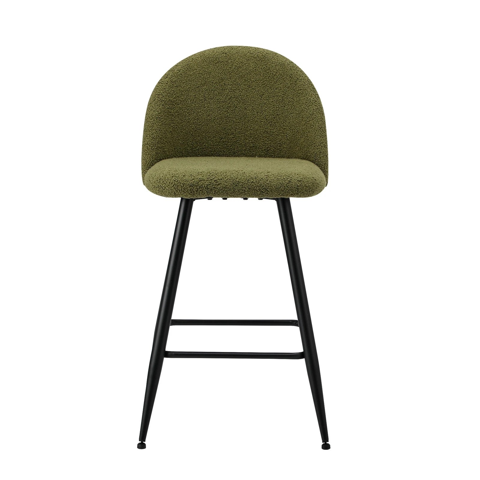 6 Oikiture 2x Bar Stools Kitchen Dining Chairs Counter Stool Boucle Padded
 - Green, 6 of 10