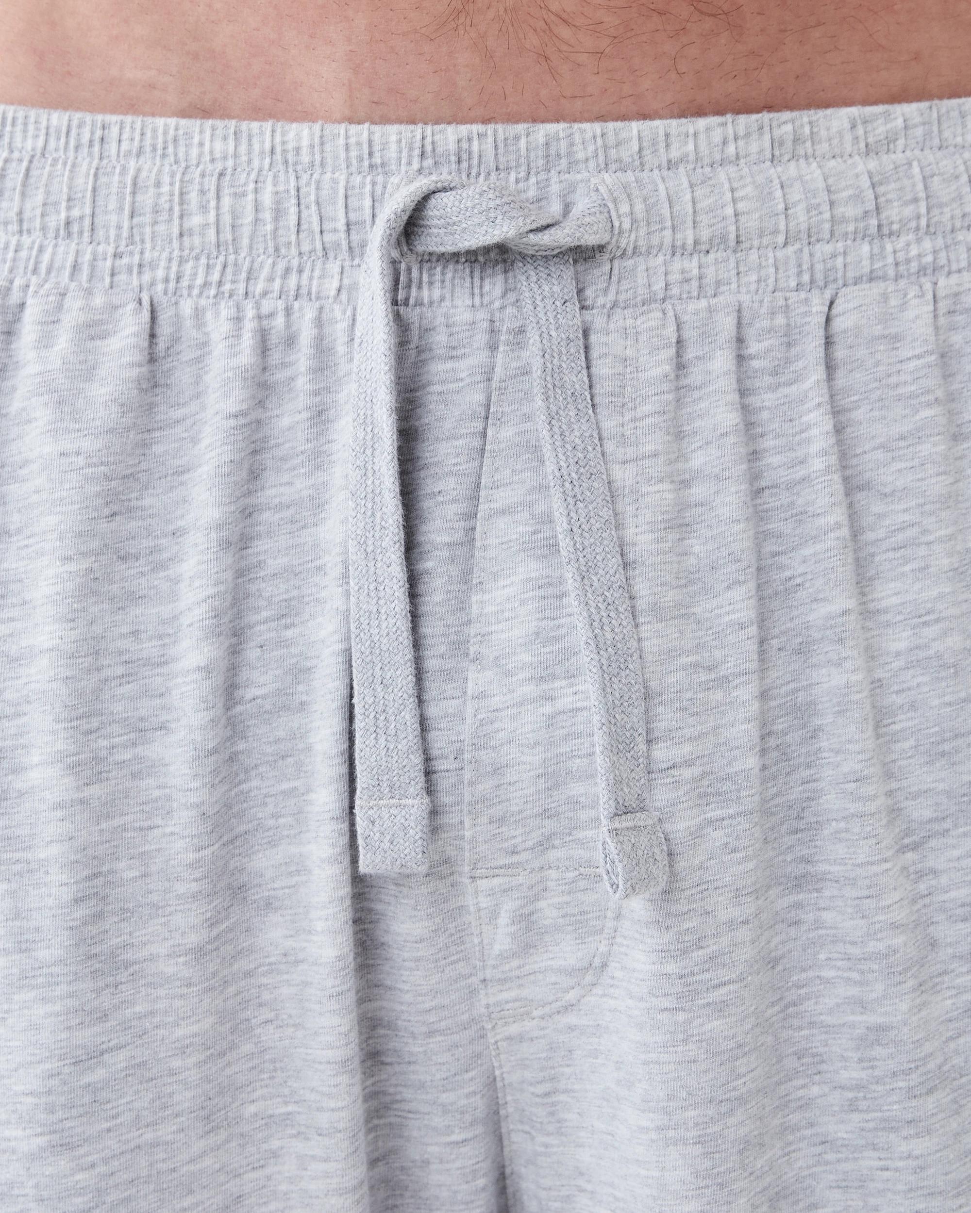 4 Cotton and Elastane Sleep Pants GREY MARLE PANT, 4 of 5