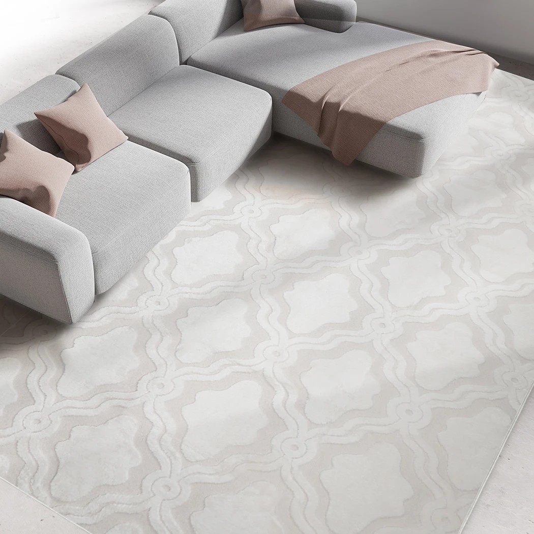 7 Marlow Machine Washable Floor Rug High-Low Textured Cream, 7 of 8