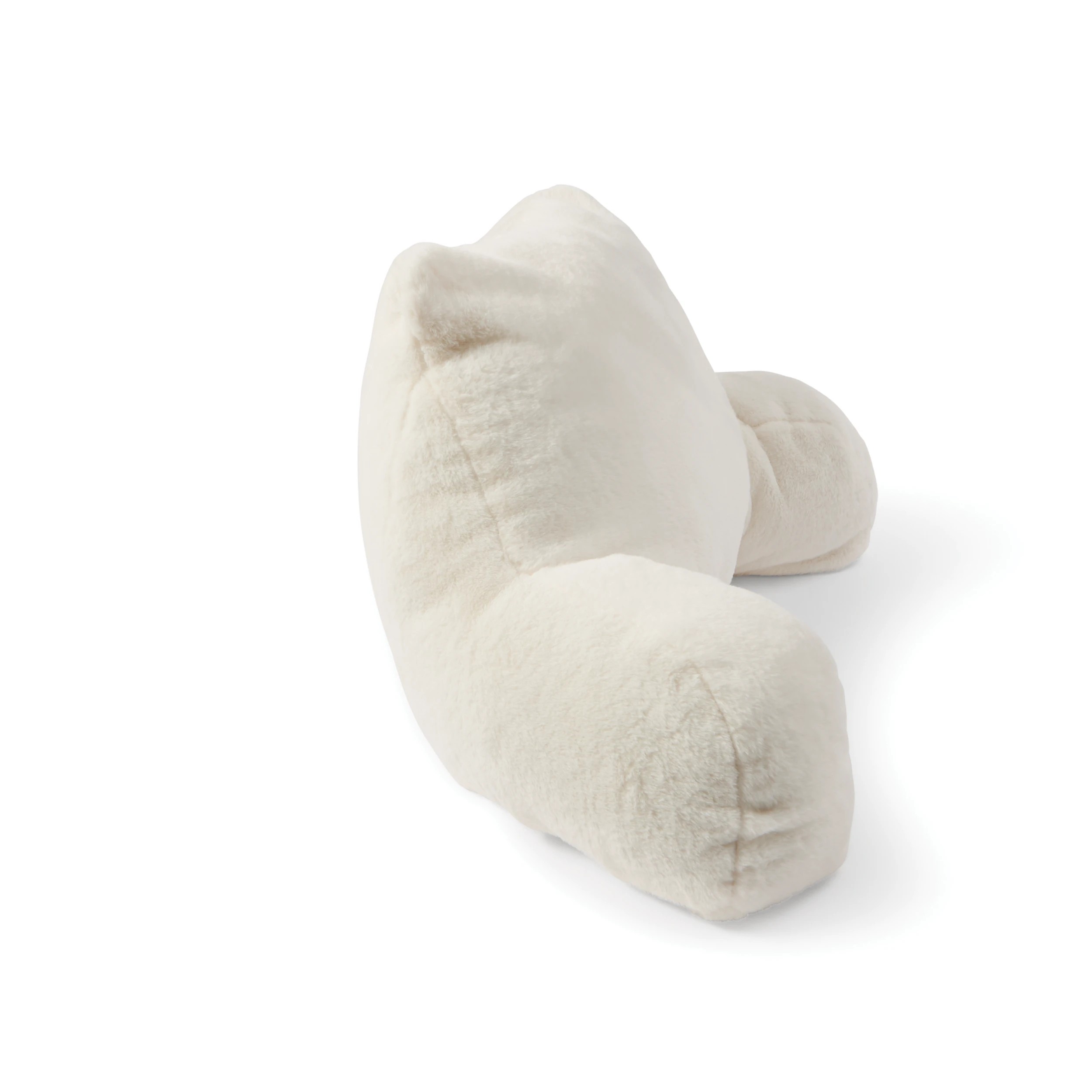 6 Faux Fur Back Rest Pillow - White, 6 of 9
