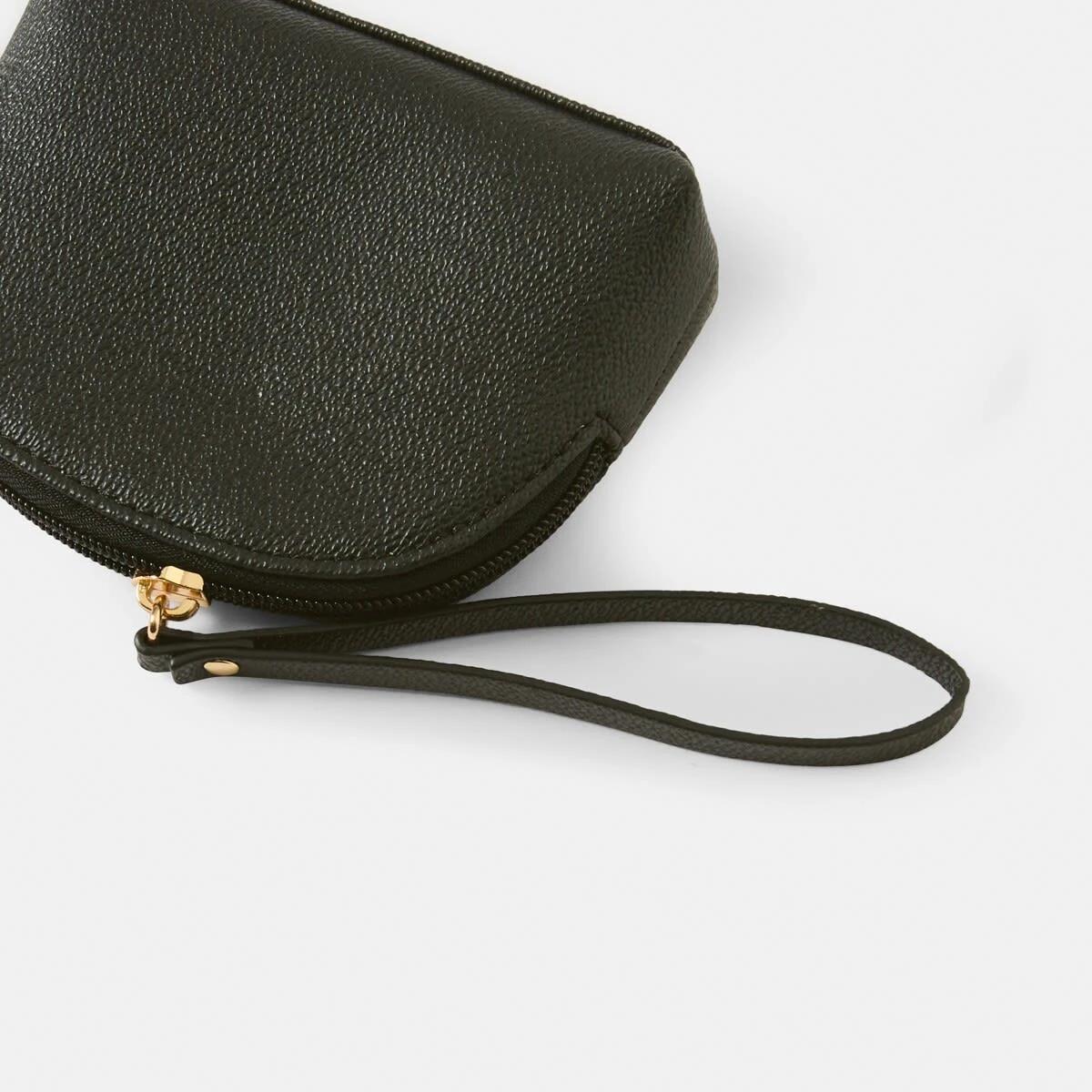 4 Zip Around Textured Woven Coin Purse Black, 4 of 4