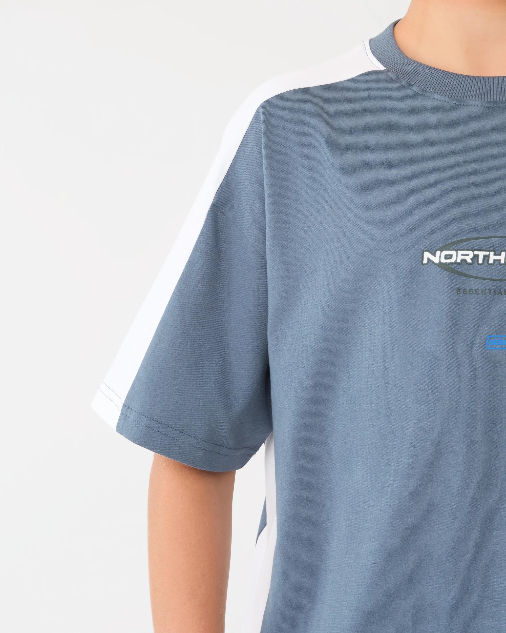 6 Short Sleeve Panelled Printed T-shirt Chinablue, 6 of 8