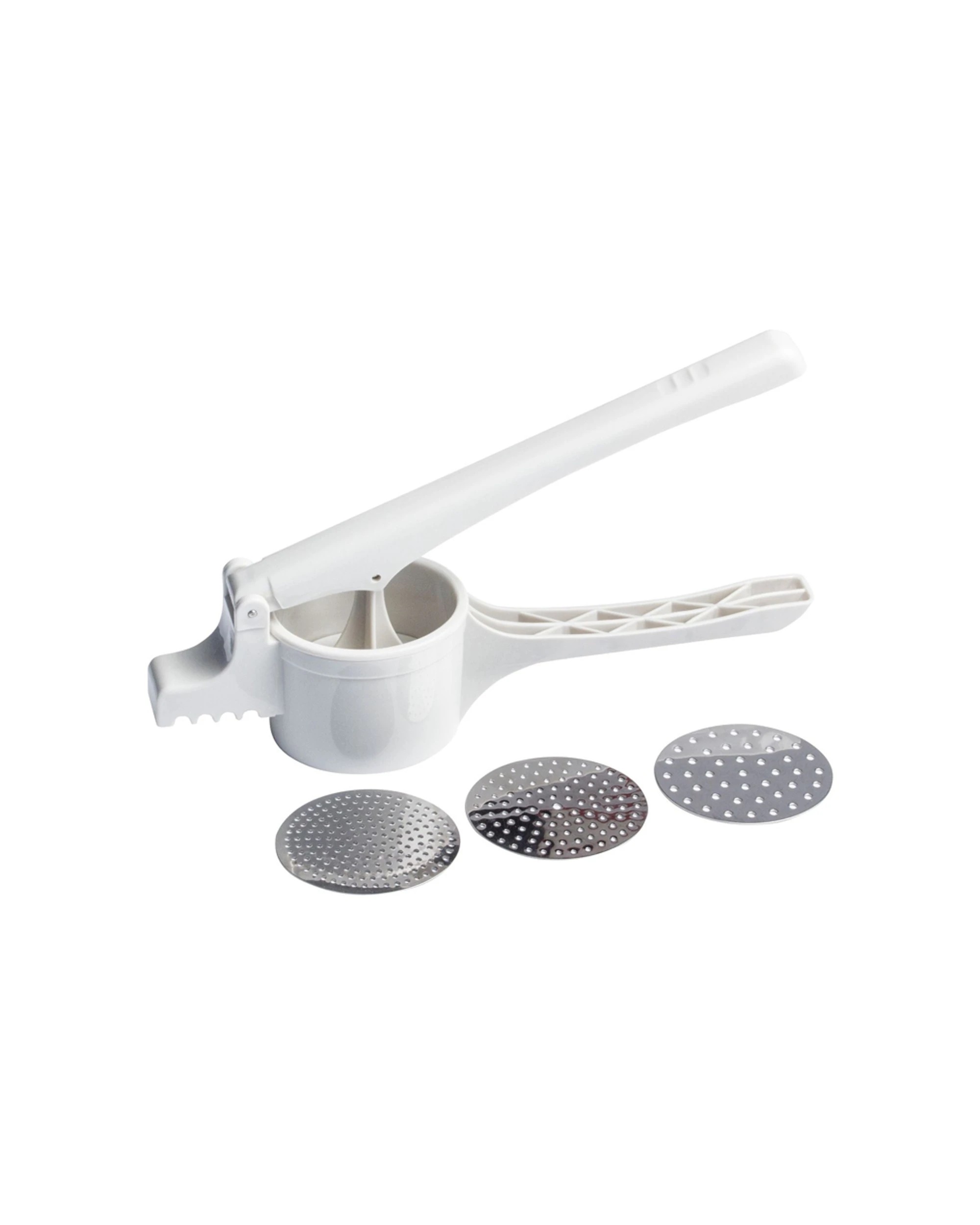 1 Cuisena Potato Ricer Fine Medium Coarse 3 Stainless Steel Discs Ergonomic Handle - White, 1 of 5