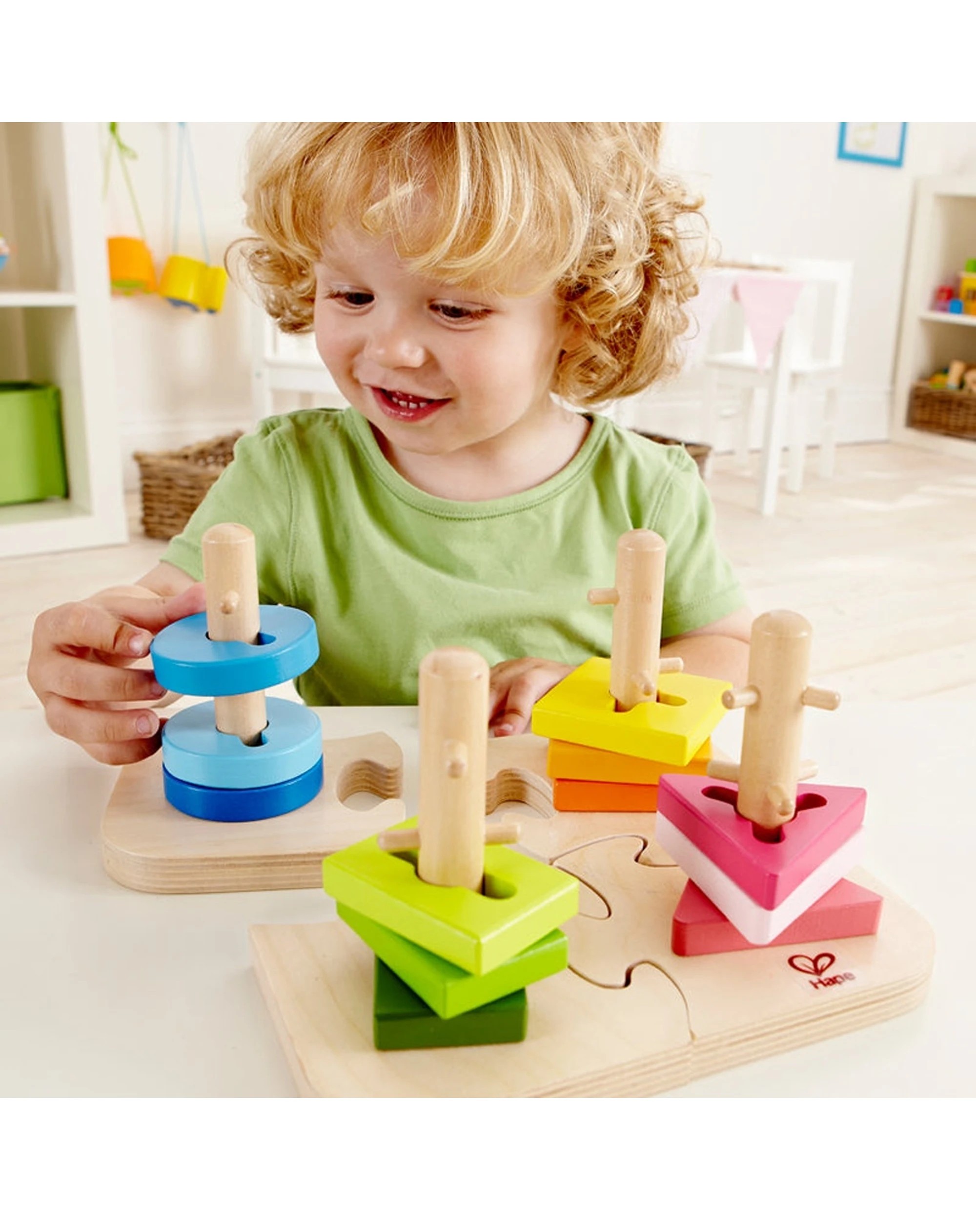 4 Hape Creative Peg Puzzle Colourful Wooden Shape Toy 19.1x11.6x19.1cm - Multi, 4 of 7