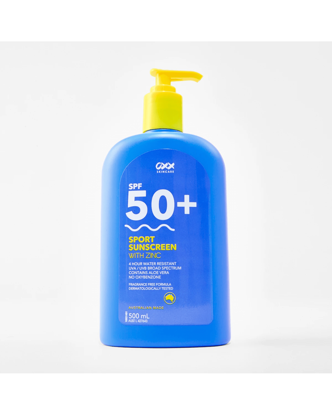 1 OXX Skincare SPF 50+ Sport Sunscreen 500ml - Zinc and Aloe Vera, 1 of 10