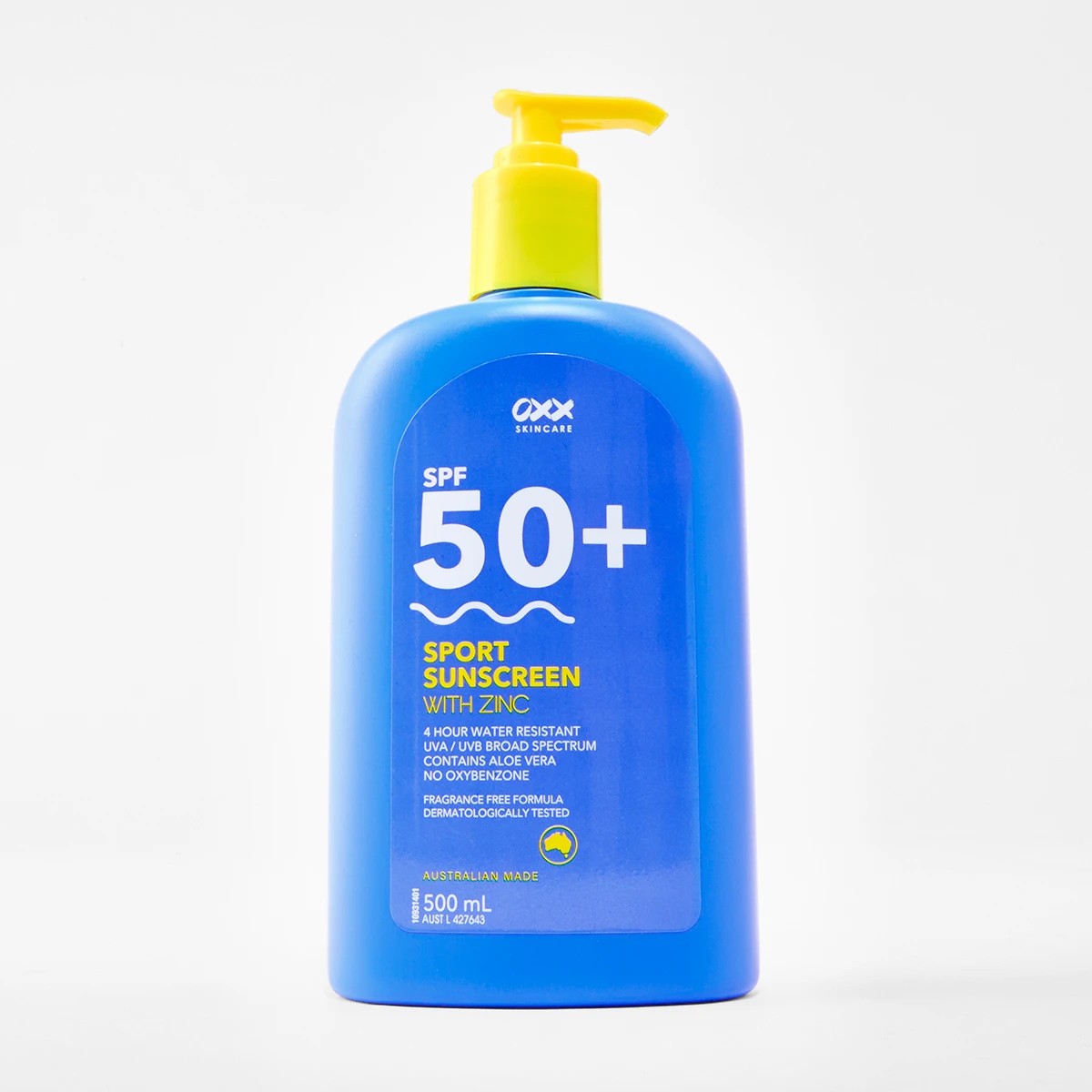 1 OXX Skincare SPF 50+ Sport Sunscreen 500ml - Zinc and Aloe Vera, 1 of 10