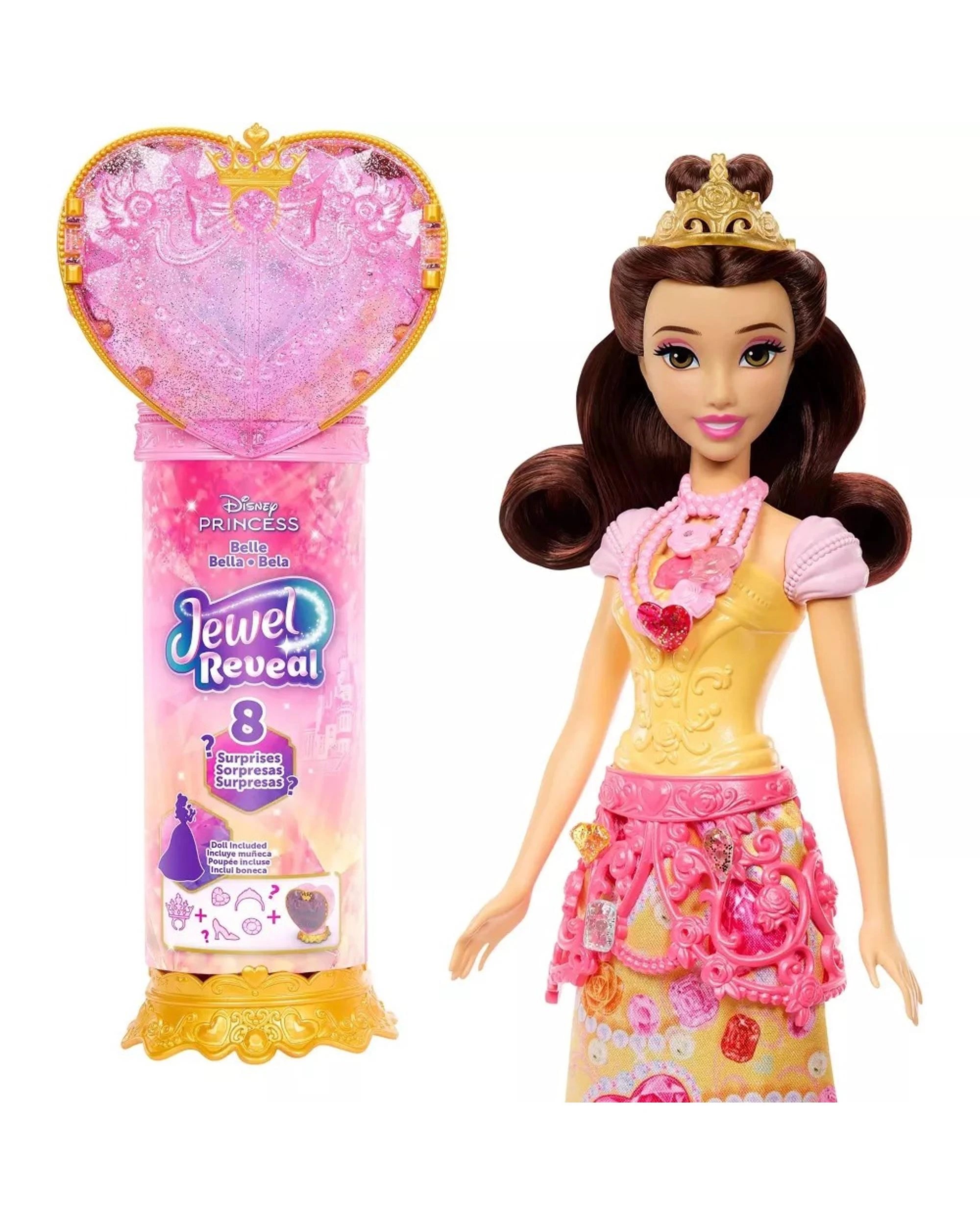 1 Disney Princess Jewel Reveal Belle Fashion Doll, 1 of 5