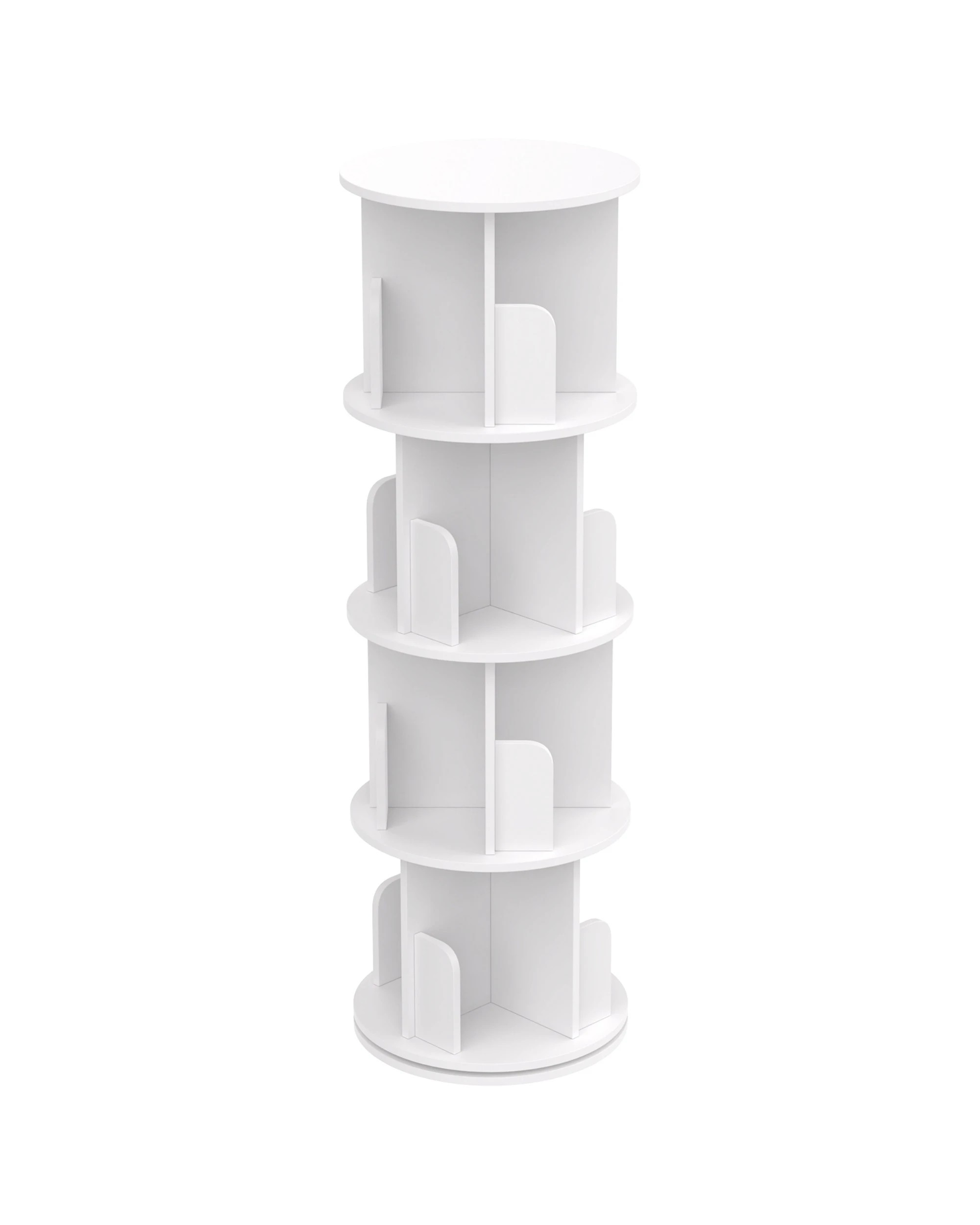 4 Advwin 4-Tier Rotating Bookshelf 360 Spin Book Organizer Corner Storage Rack Display Unit  40x126cm, 4 of 8