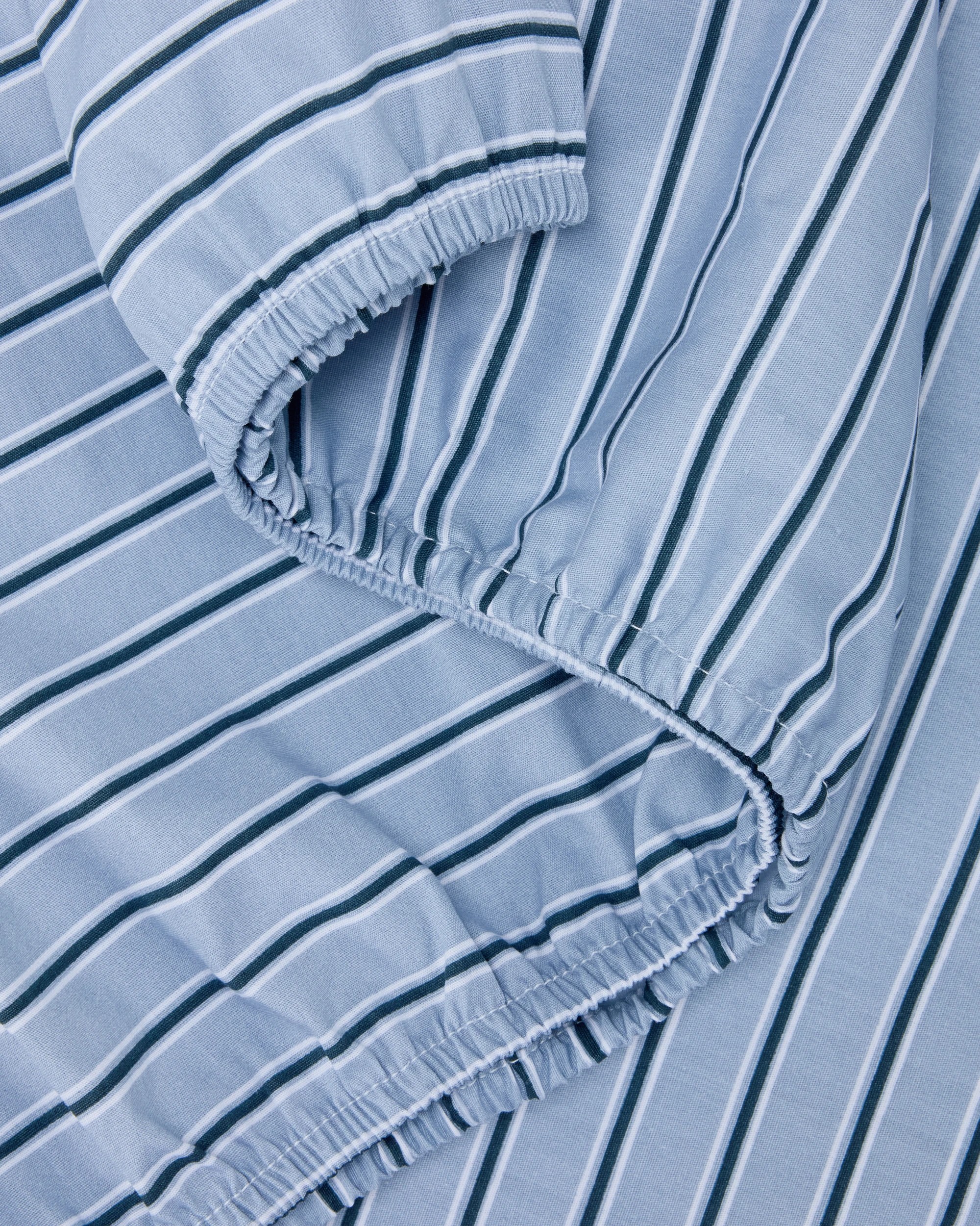 3 225 Thread Count Stripe Cotton Sheet Set - King Bed, Blue, 3 of 6