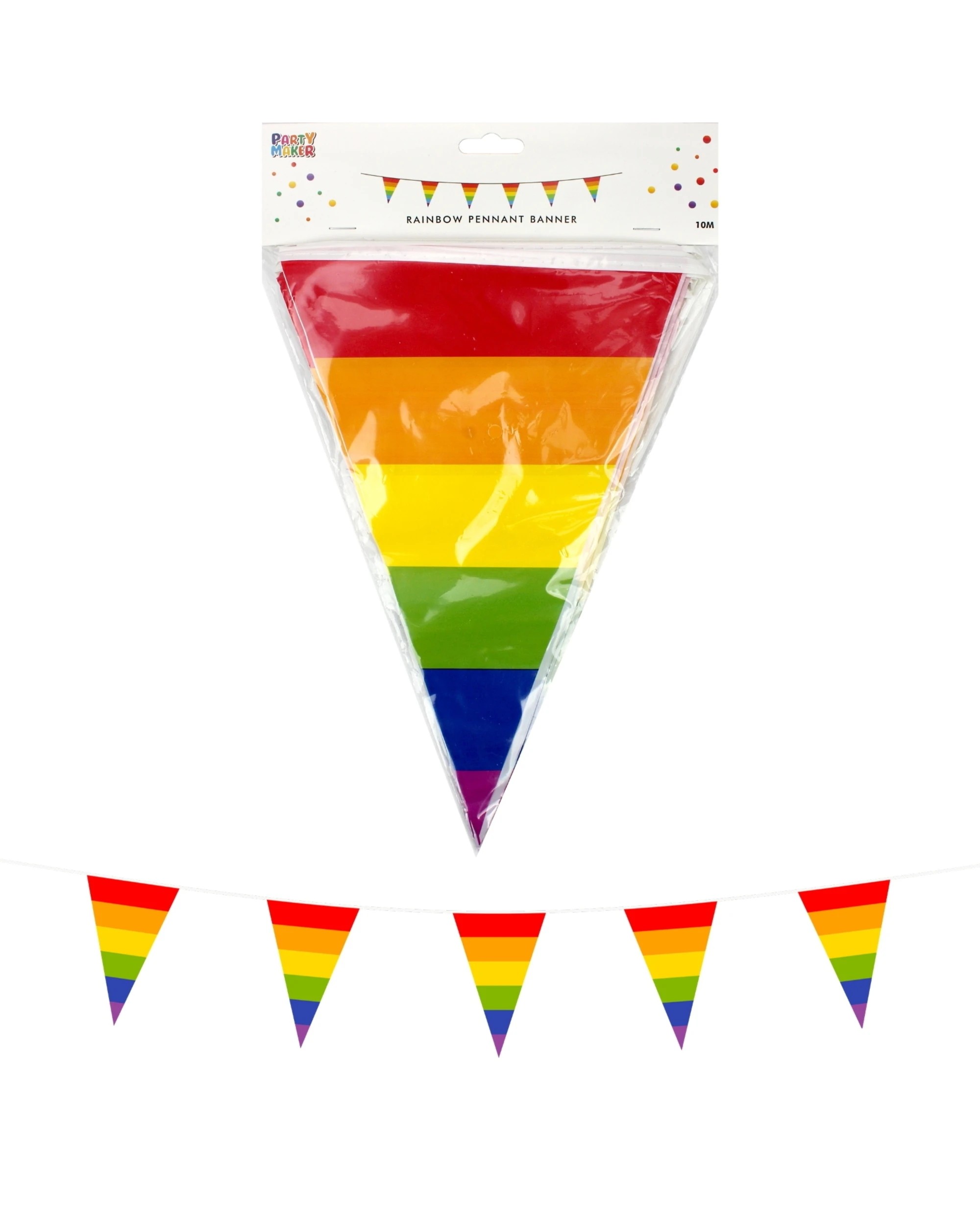 1 Partyrama Rainbow Plastic Flag Banner 10m, 1 of 1
