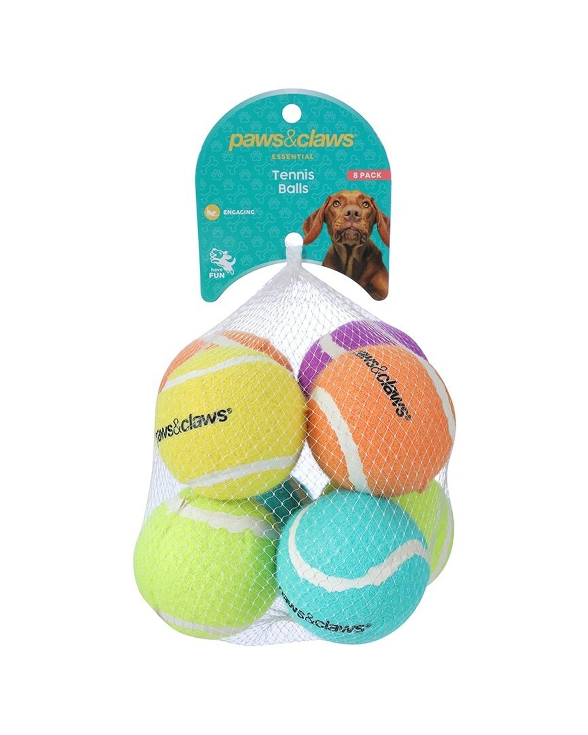 3 Paws And Claws 24pc Tennis Balls 6cm Solid Durable Dog Toy Pack - Multi, 3 of 4