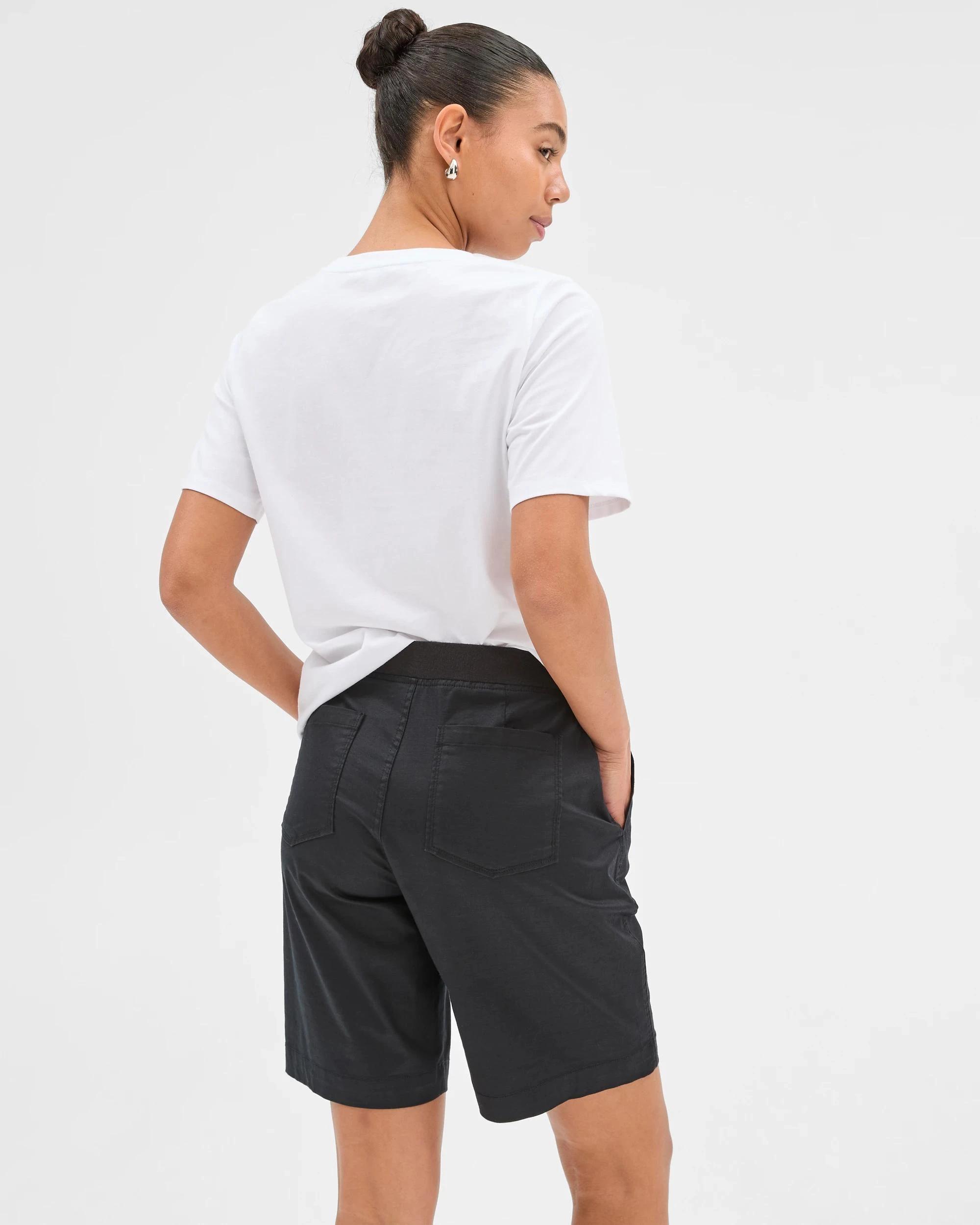 4 Target Ribbed Waist Shorts BLACK, 4 of 5