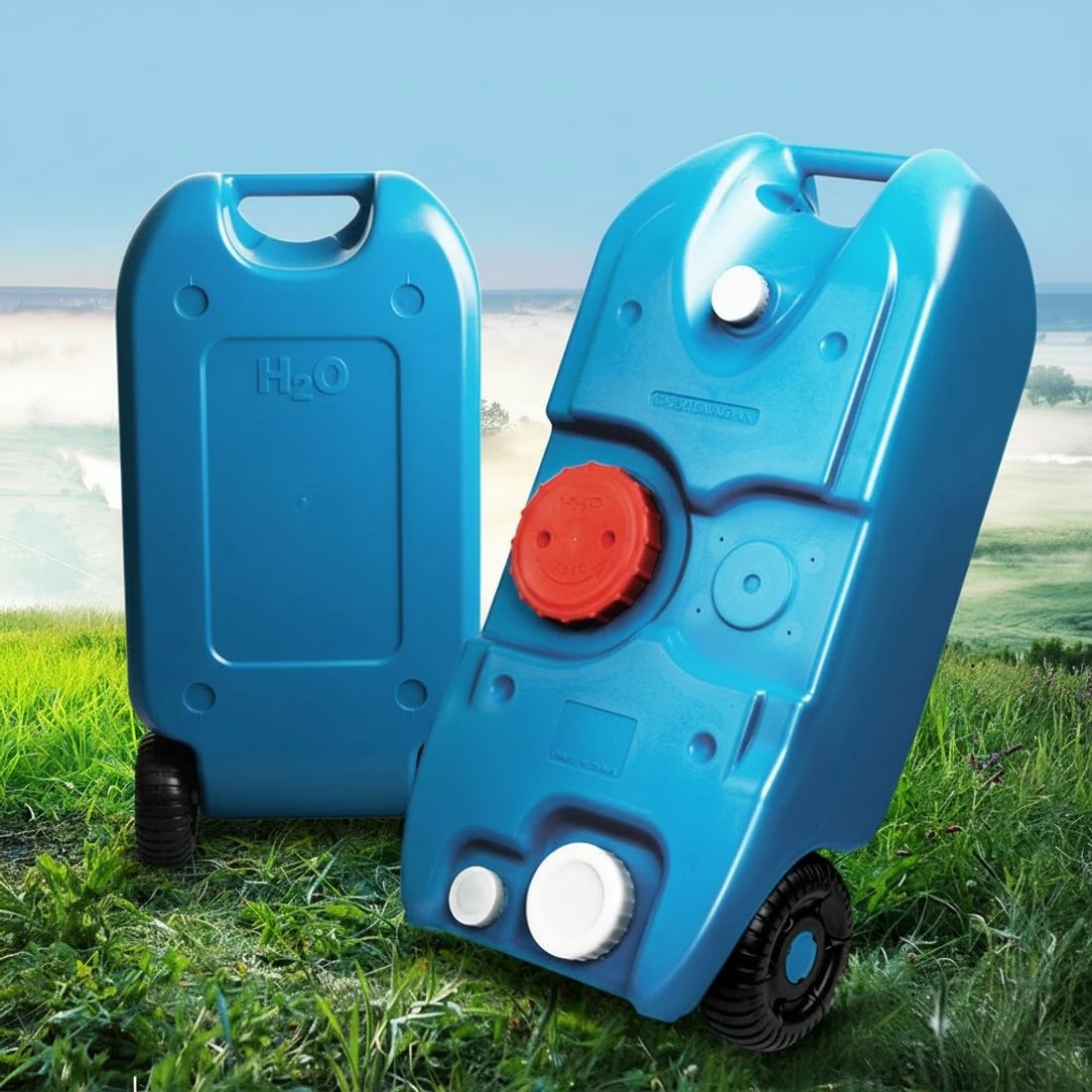 7 Weisshorn 40L Portable Wheel Water Tank Camping Caravan Storage - Blue, 7 of 8