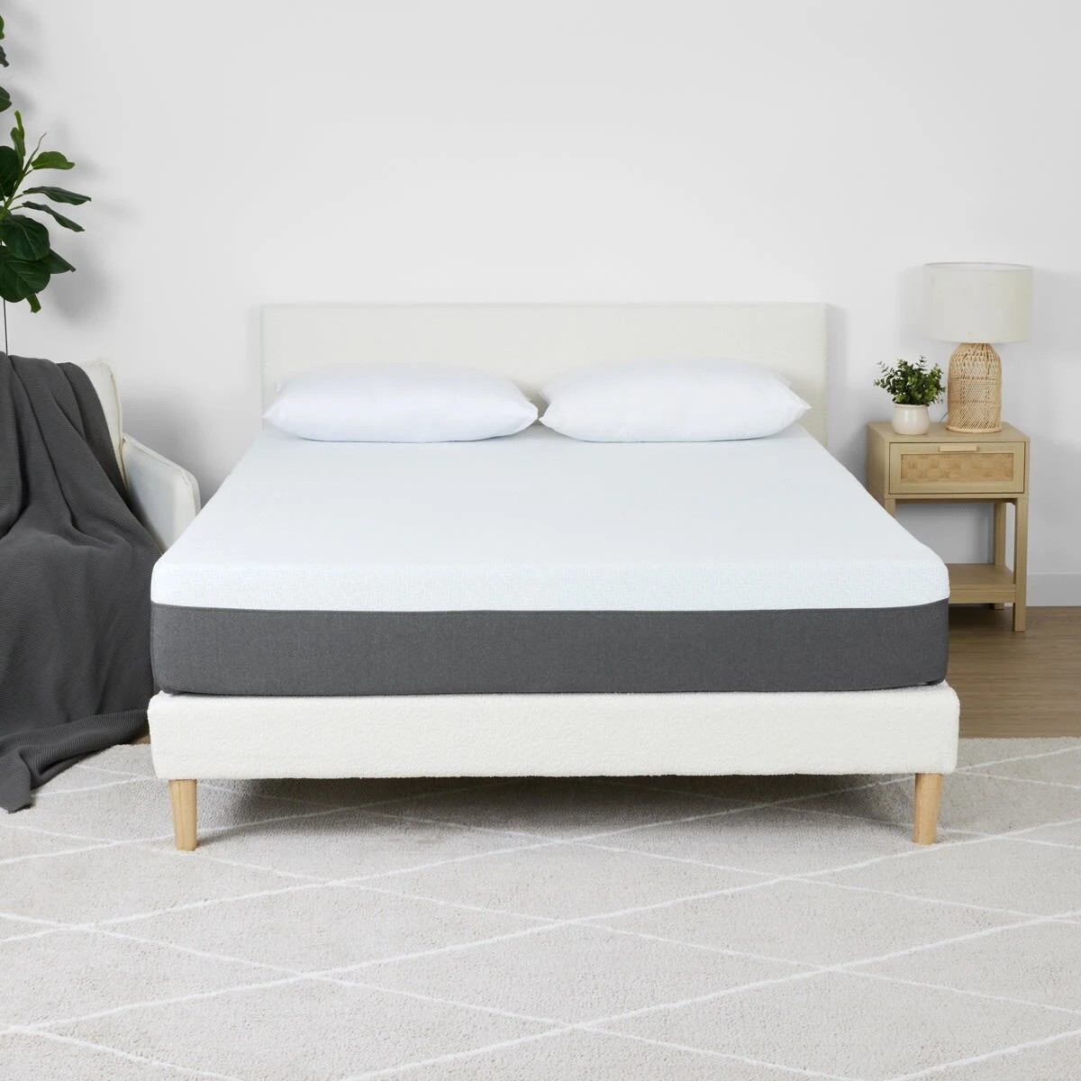 2 Queen Bed Boucle Bed Frame, 2 of 7