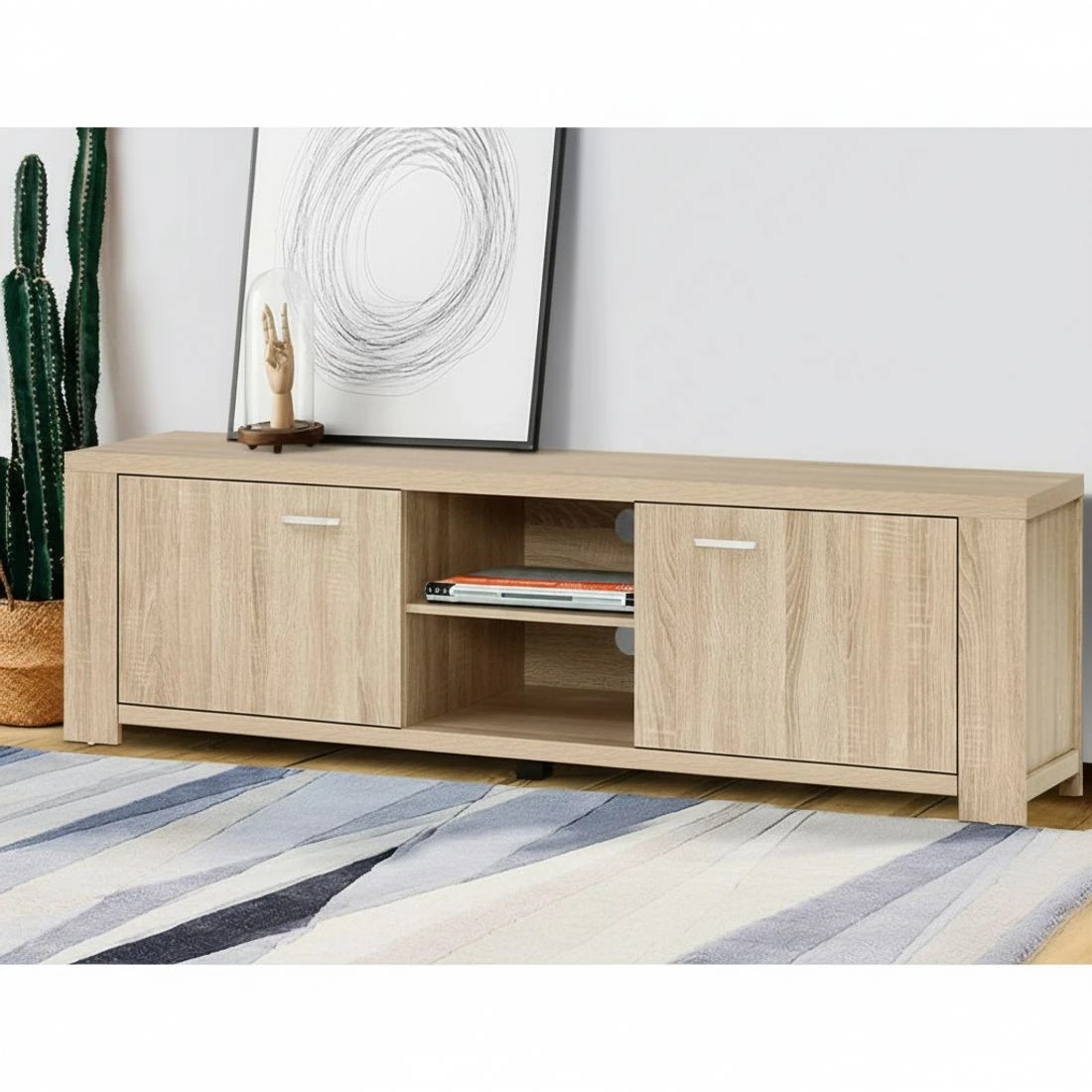 6 Artiss TV Cabinet Entertainment Unit 160cm - Brown, 6 of 8