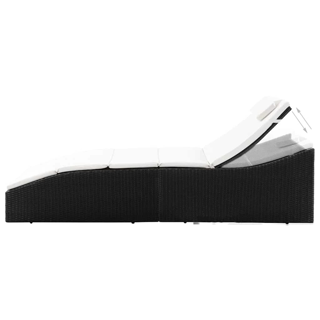 3 vidaXL sunlouger Foldable - Black, 3 of 7
