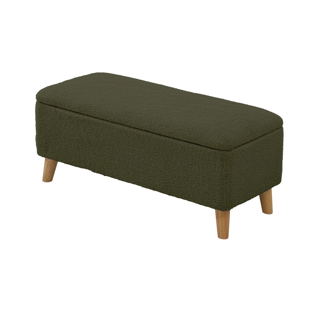 9 Oikiture Storage Ottoman Box Chest Sherpa - Green, 9 of 10