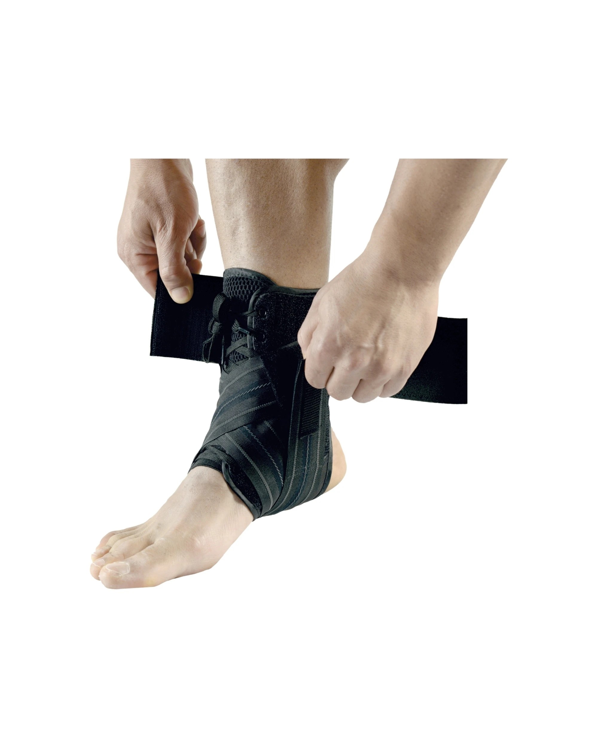 3 Bodyassist Sports Lock Lace Up Ankle Guard Support Brace Medium - Black, 3 of 3