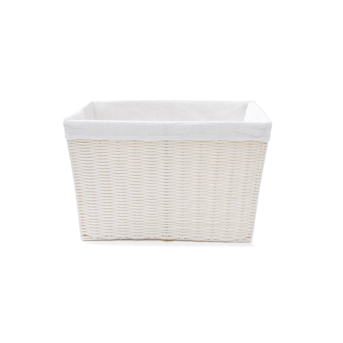 3 Rattan Look Basket with Liner - Large, White, 3 of 8