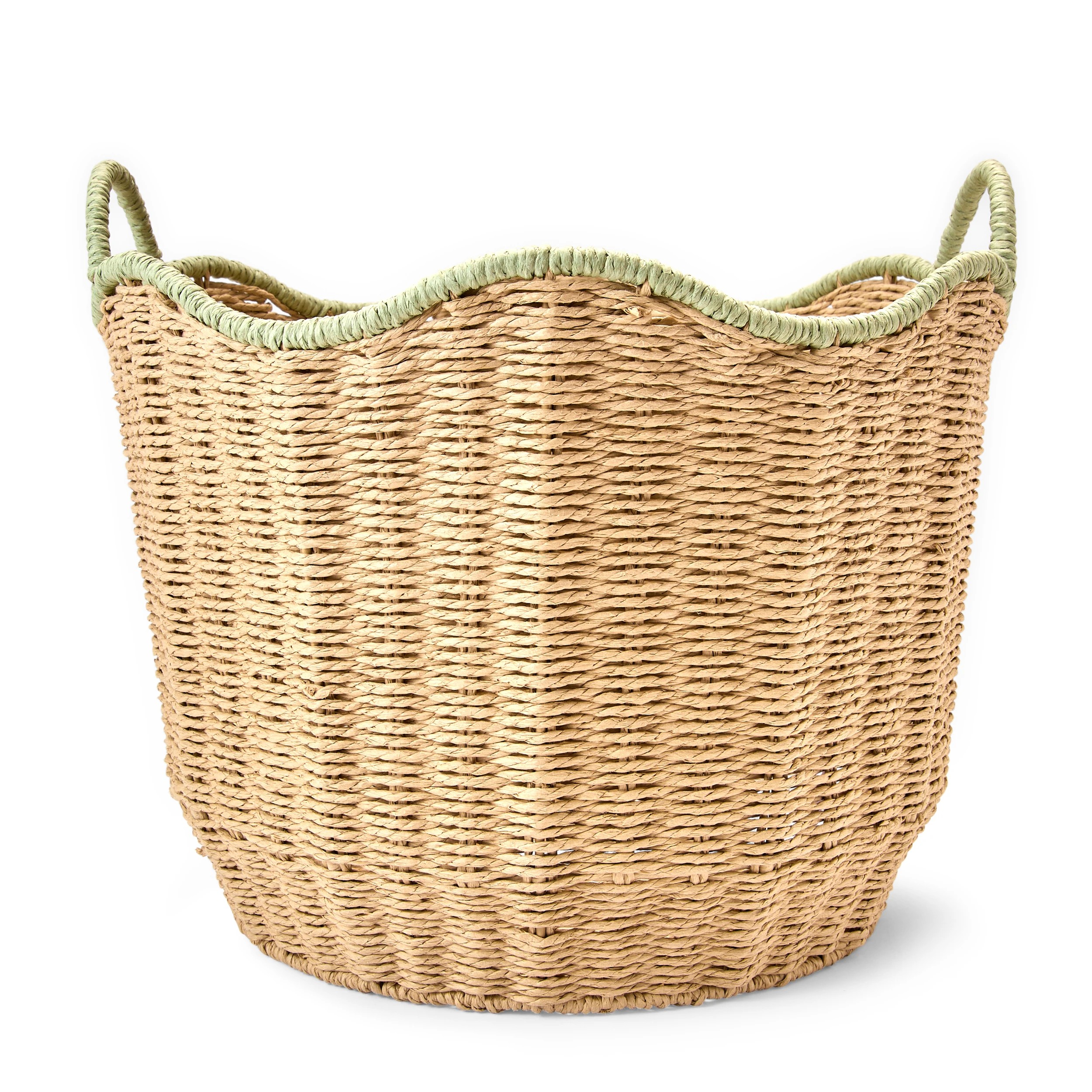 3 Round Wavy Basket - Large, Beige, 3 of 6