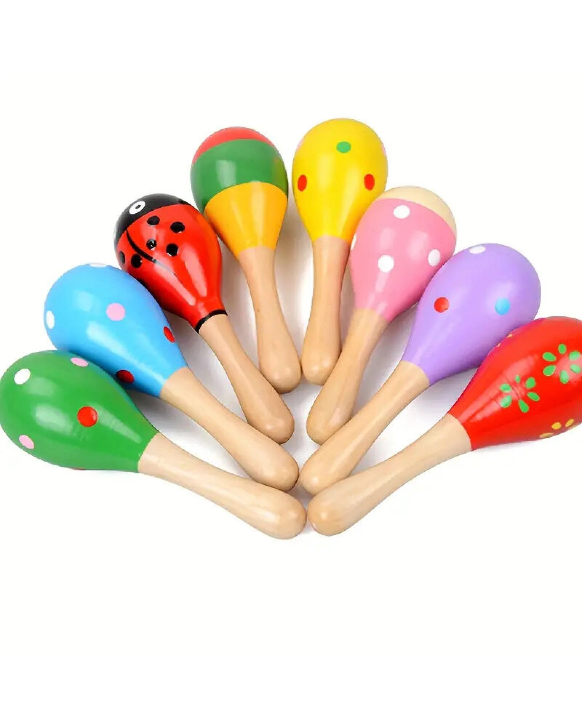 4 BR Toys Wooden Maracas Musical Egg Percussion Shakers - Pack of 3, 4 of 4