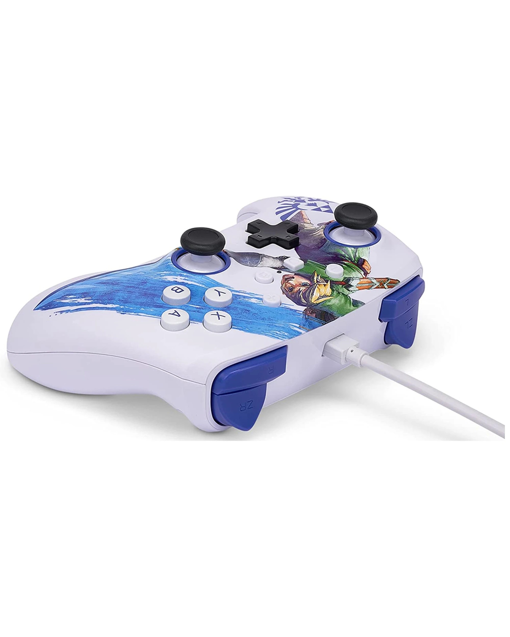 3 Powera Enhanced Wired Controller For Nintendo Switch Master Sword 3.5mm Jack
 - white, 3 of 3