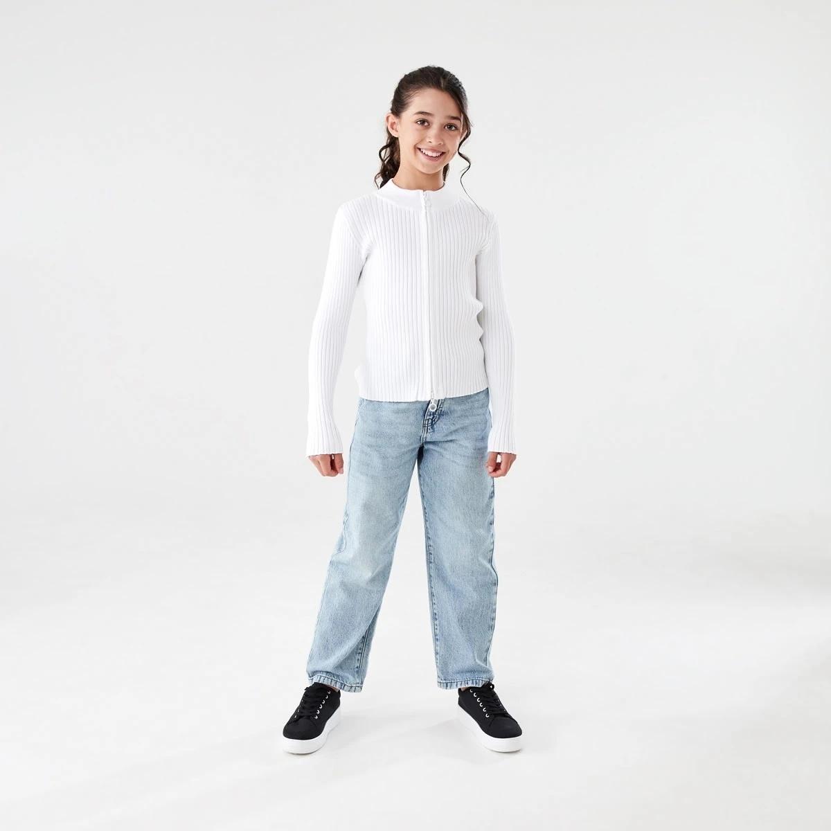 6 Rib Zip Through Cardigan SNOW WHITE, 6 of 7