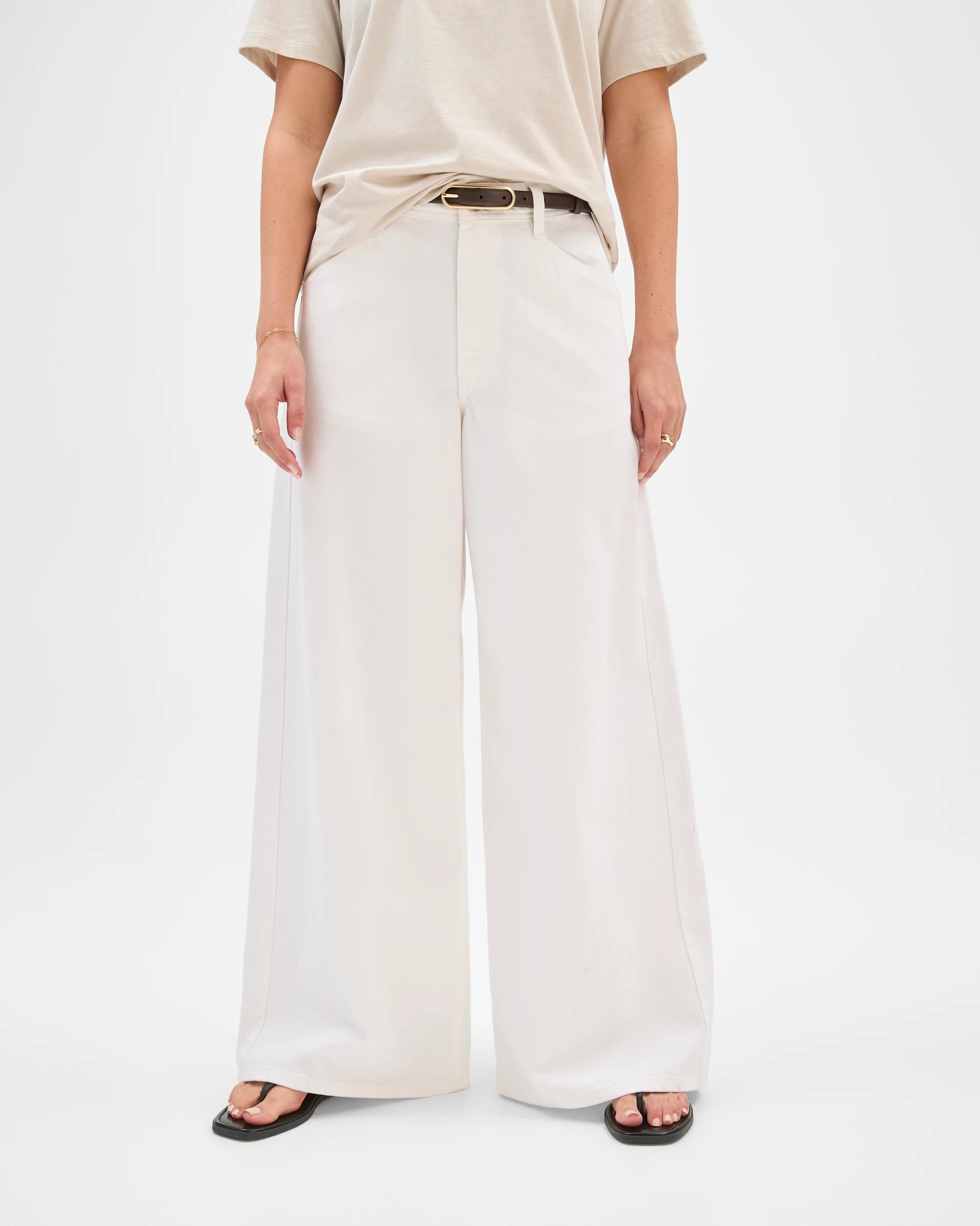2 Target Denim AirLoom Slouch Wide Leg Denim Jeans MARSHMALLOW WHITE, 2 of 6
