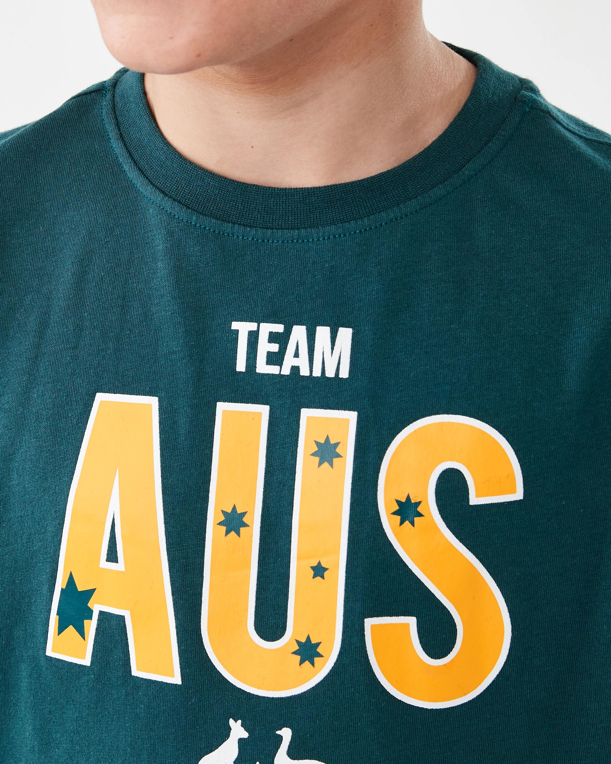 4 Team Australia Youth T-shirt Green, 4 of 7