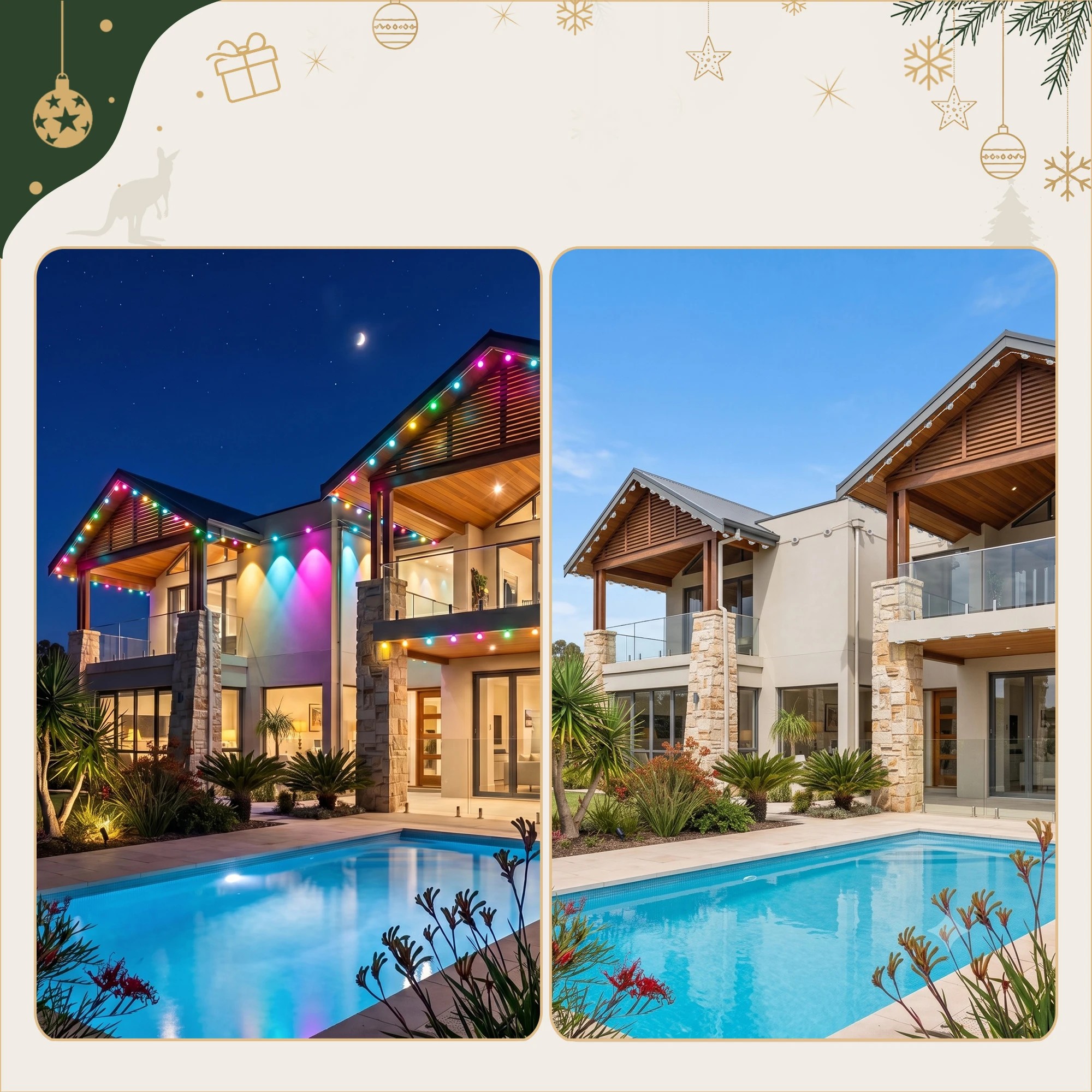 5 Jingle Jollys 15M Christmas Lights Permanent String Eaves Light 36 LED Decoration - Multi, 5 of 7