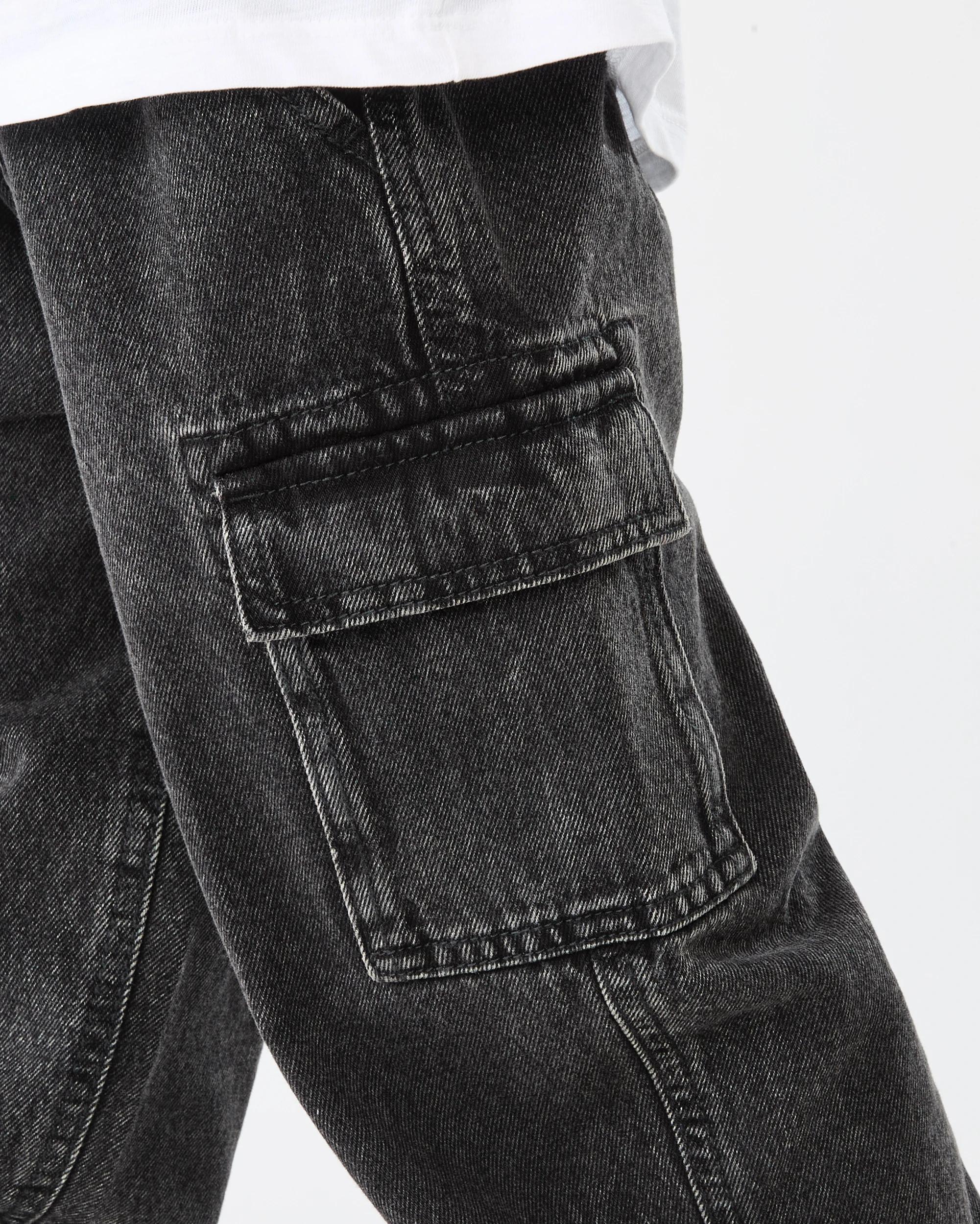 4 Denim Cargo Pants Black Wash, 4 of 8