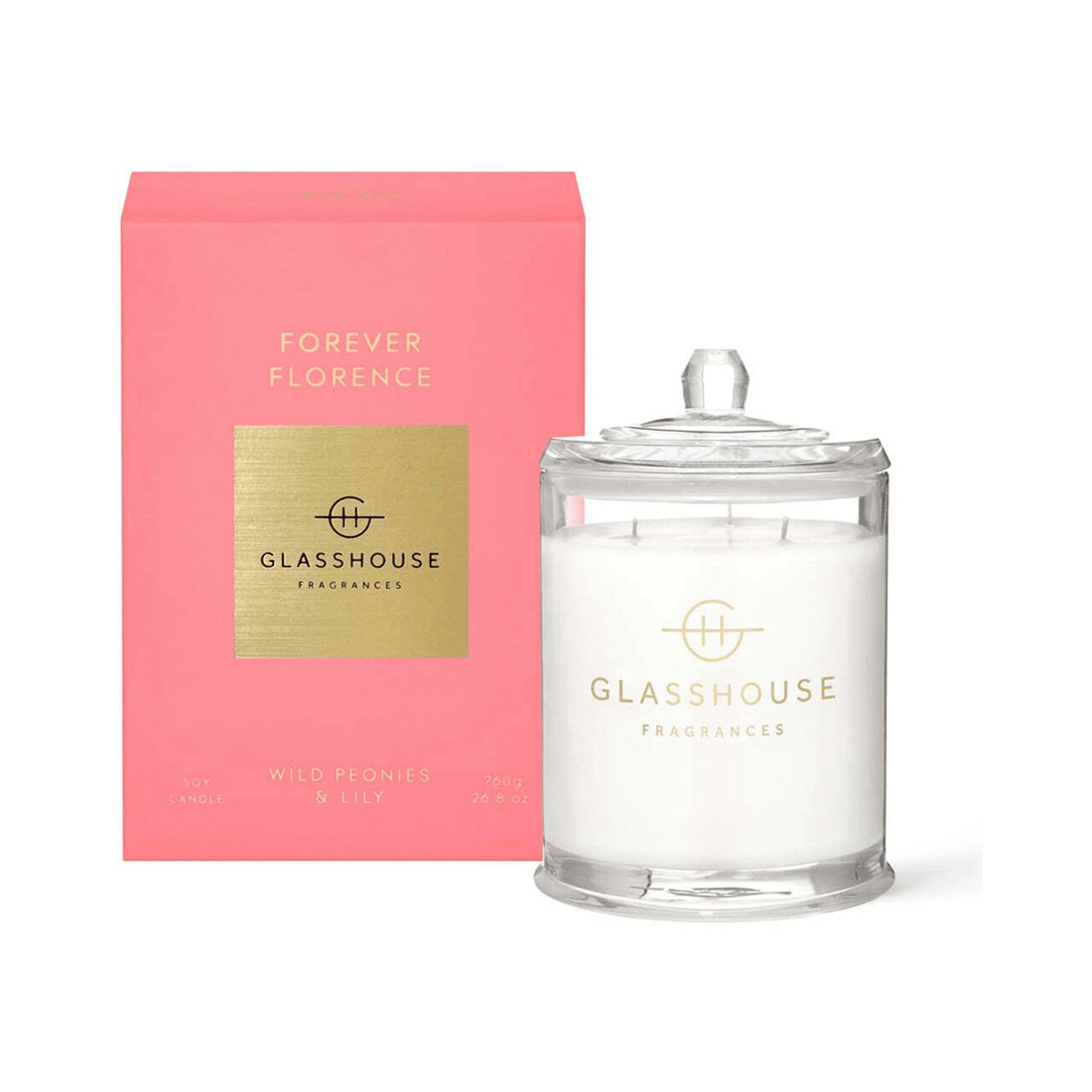 1 Glasshouse Fragrances Forever Florence Wild Peonies And Lily 60g Candle
 - White, 1 of 3
